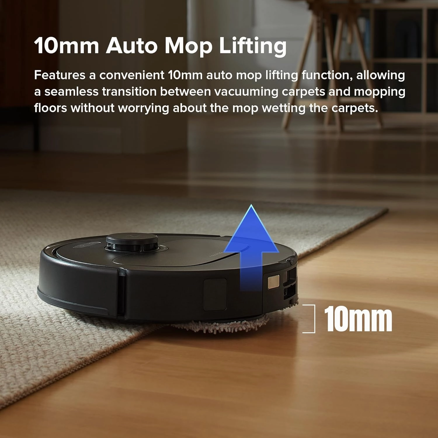 Roborock Qrevo S Robot Vacuum Cleaner and Mop, 7000Pa Suction, LiDAR, Reactive Tech, Black