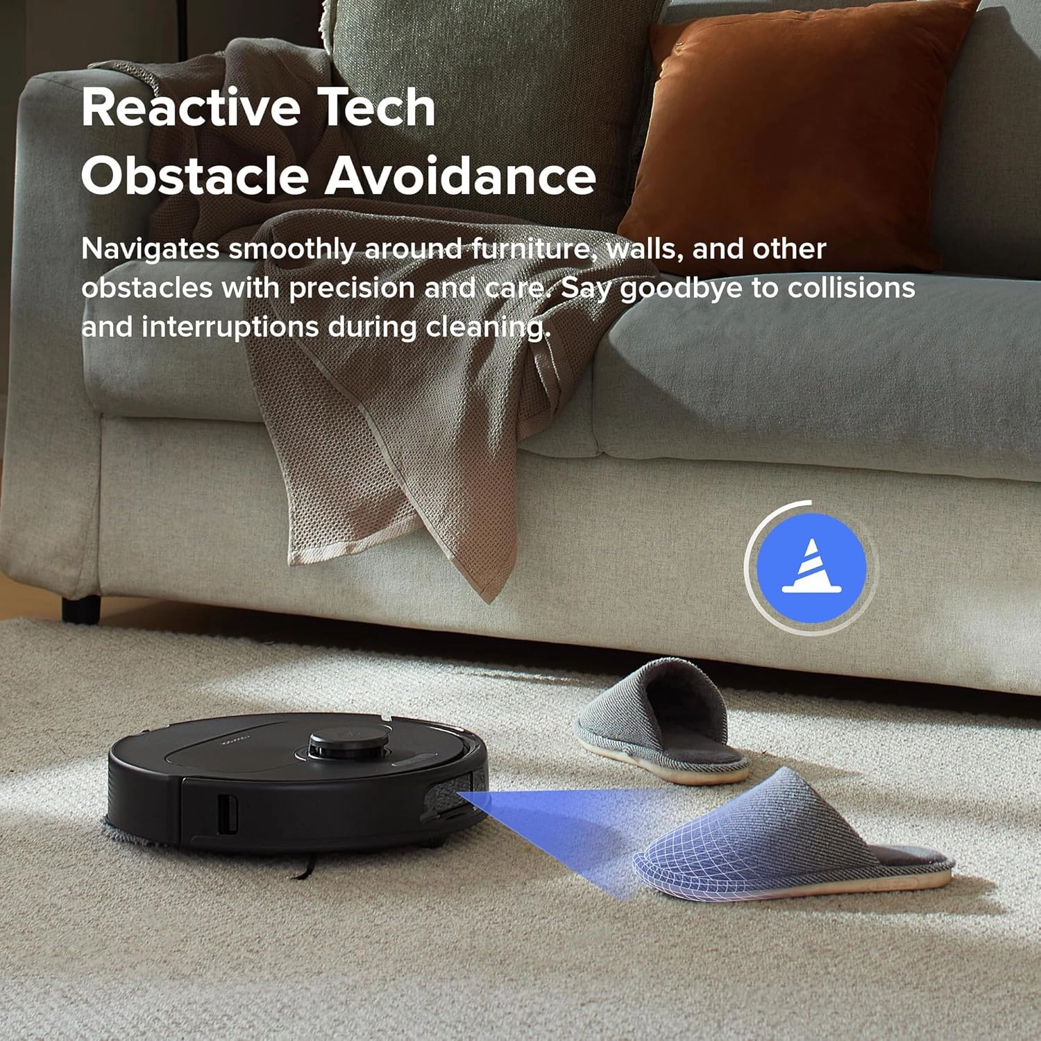 Roborock Qrevo S Robot Vacuum Cleaner and Mop, 7000Pa Suction, LiDAR, Reactive Tech, Black