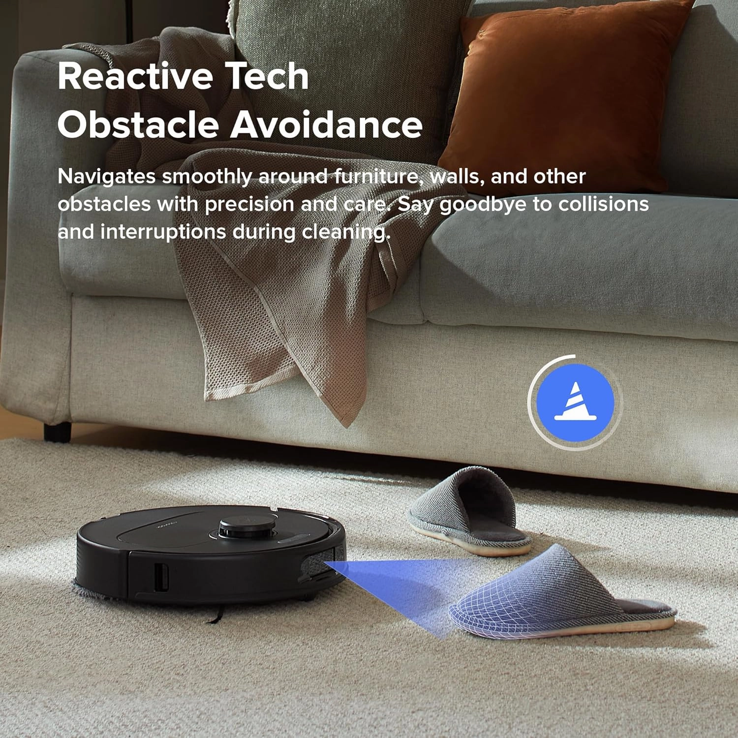 Roborock Qrevo S Robot Vacuum Cleaner and Mop, 7000Pa Suction, LiDAR, Reactive Tech, Black