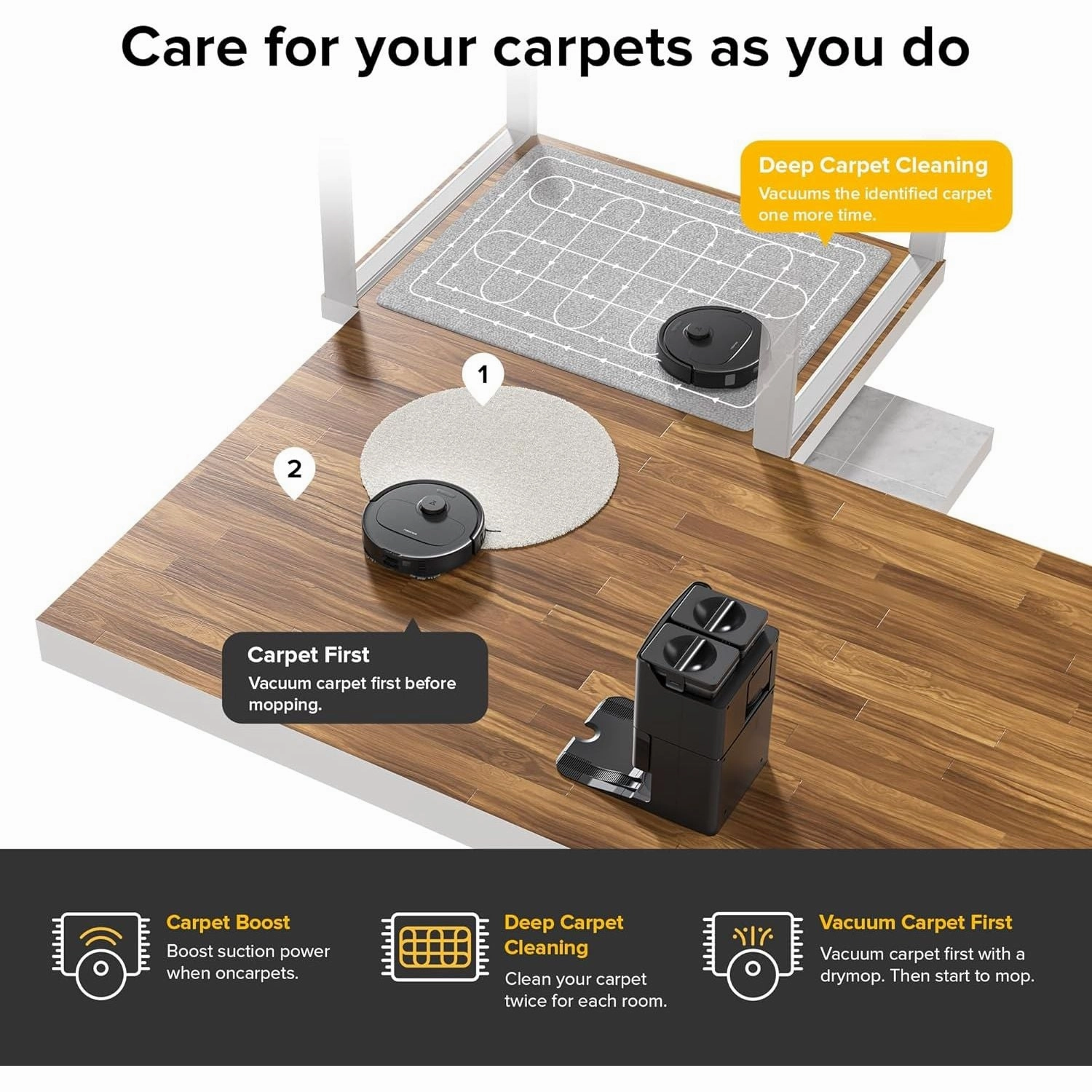Roborock Qrevo S Robot Vacuum Cleaner and Mop, 7000Pa Suction, LiDAR, Reactive Tech, Black