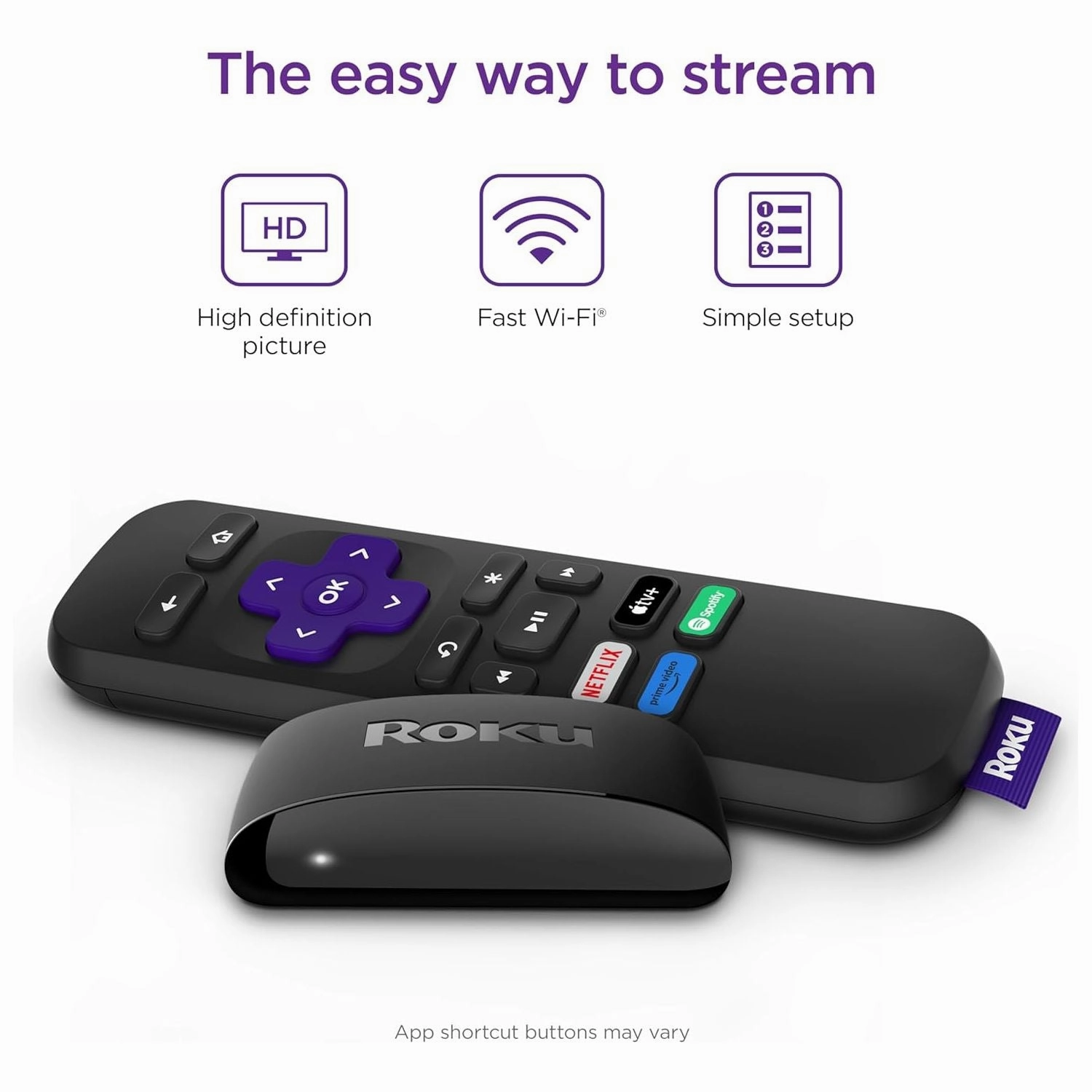 Roku Express HD Streaming Device with HDMI Cable and Remote