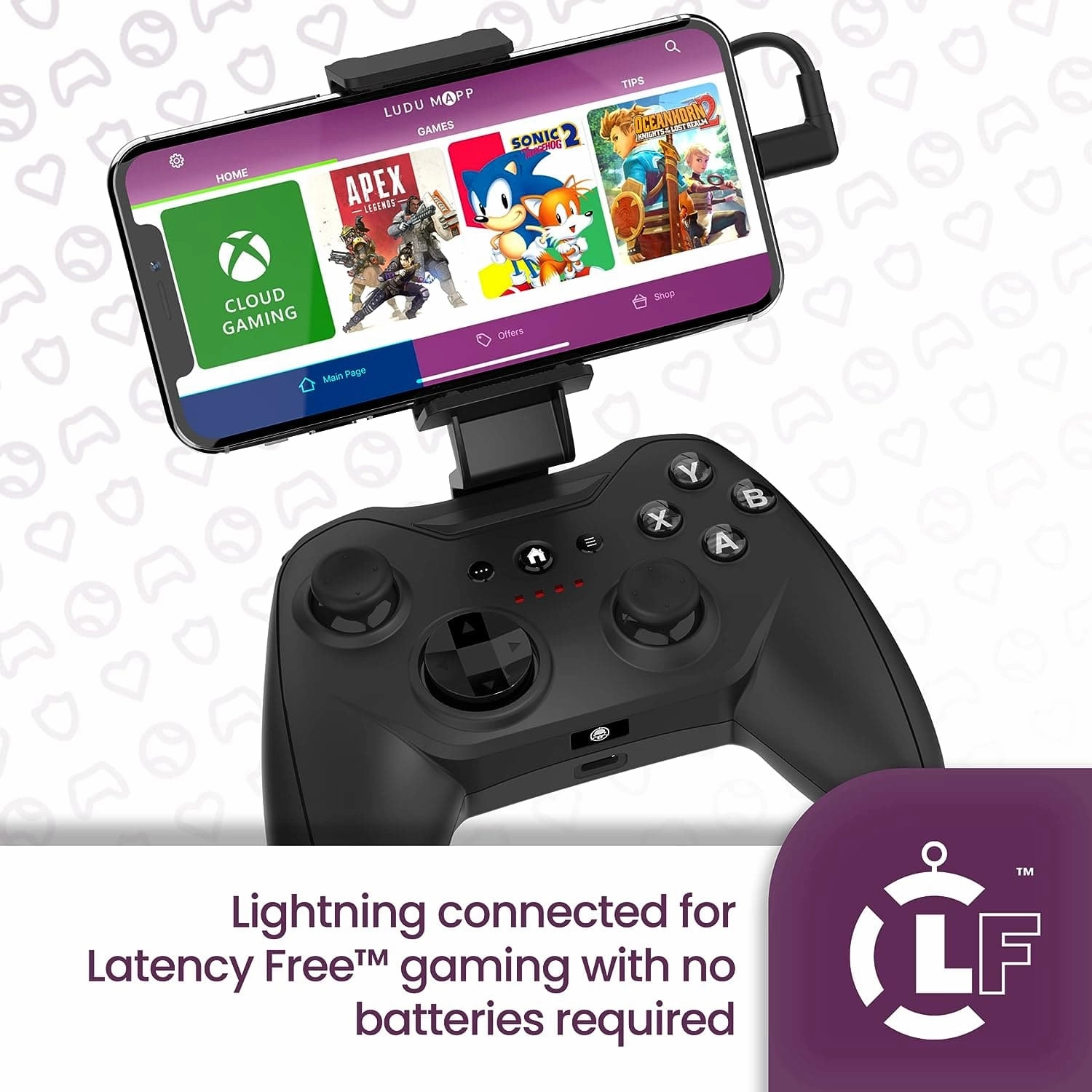 Rotor Riot Mfi Certified Gamepad Controller for iOS iPhone C Wired with Menu & Option Buttons
