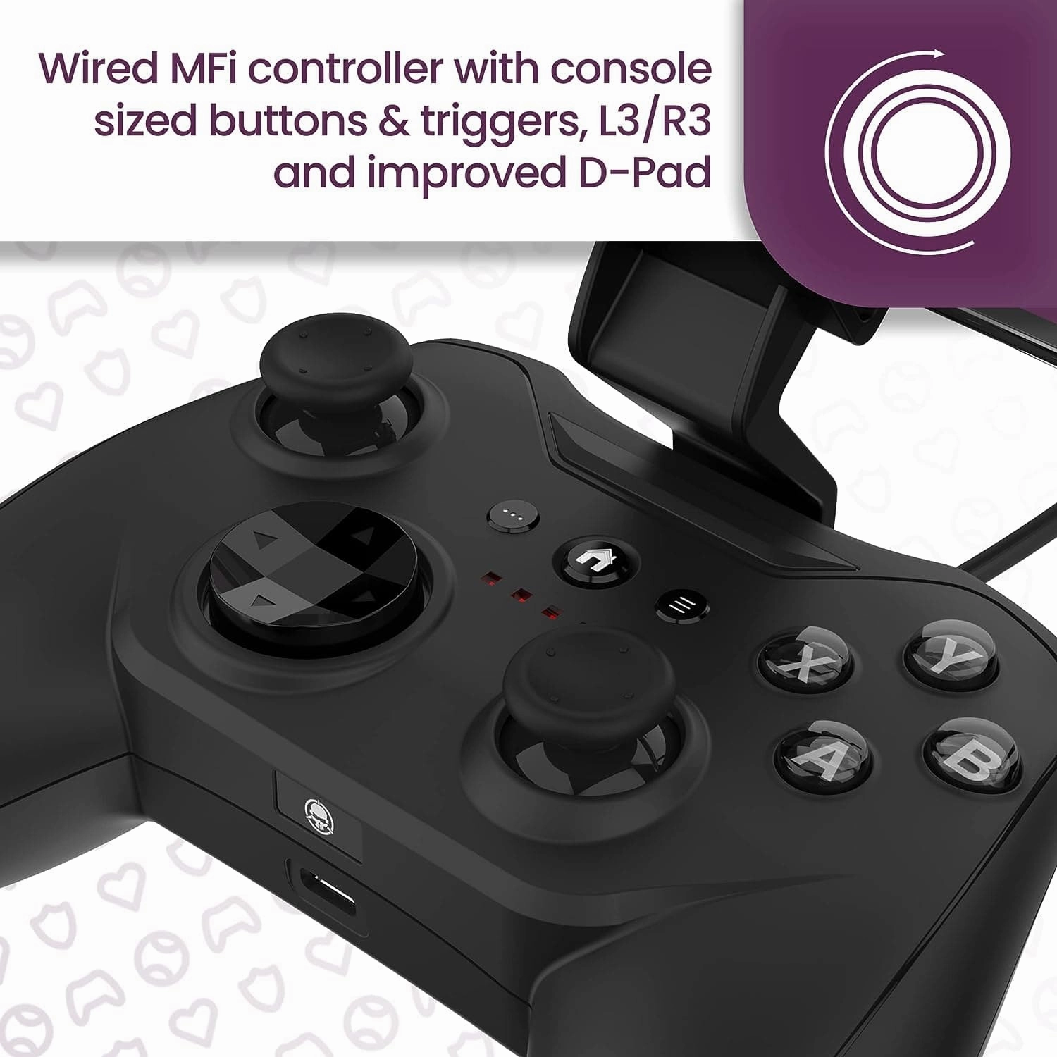 Rotor Riot Mfi Certified Gamepad Controller for iOS iPhone C Wired with Menu & Option Buttons