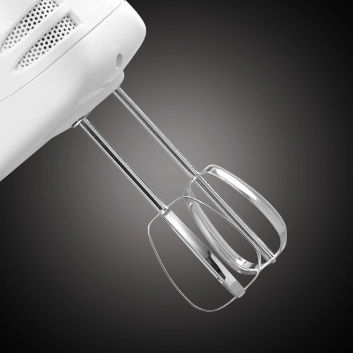 Russell Hobbs 14451 Food Collection Hand Mixer  125W, 6 Speeds, Easy Release Button, Chrome Beaters, Cord Storage  White