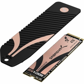 Sabrent 4TB M.2 NVMe Gen 4 SSD with PS5 Heatsink - PCIe 4.0, 7100MB/s Read (SB-RKT4P-PSHS-4TB) desktop computers, gaming desktop pc, all in one desktop deals