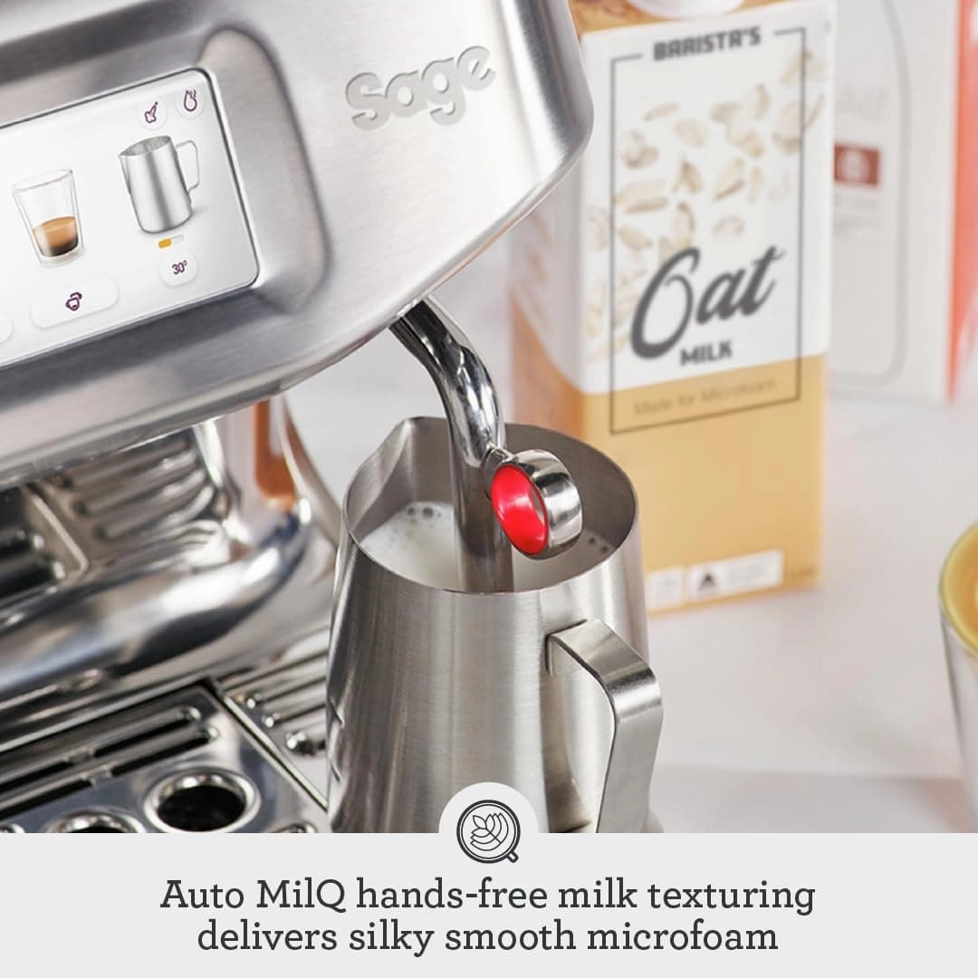 Sage - The Barista Touch Impress - Bean to Cup Coffee Machine with Grinder and Milk Frother, Brushed Stainless Steel