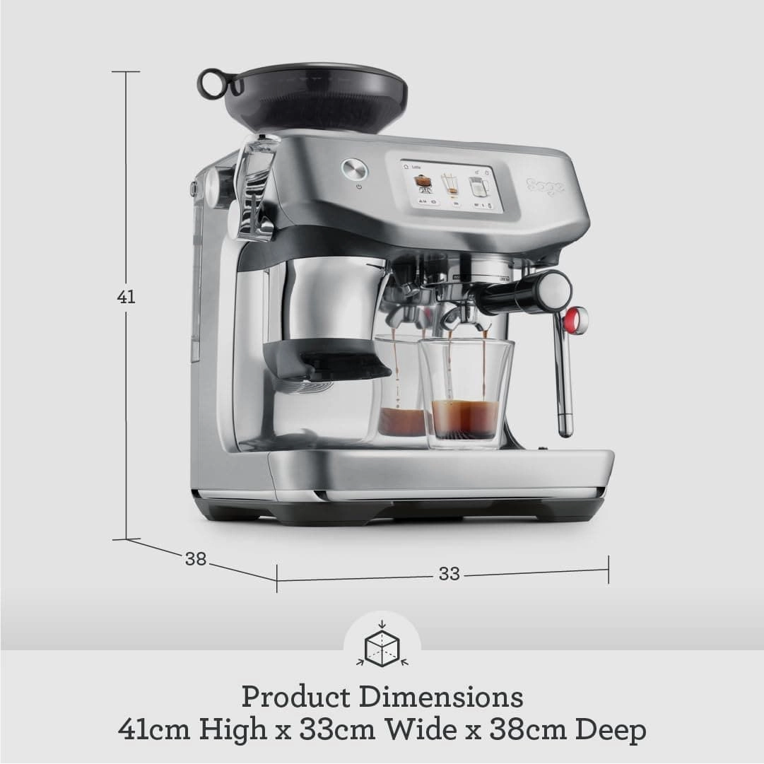 Sage - The Barista Touch Impress - Bean to Cup Coffee Machine with Grinder and Milk Frother, Brushed Stainless Steel
