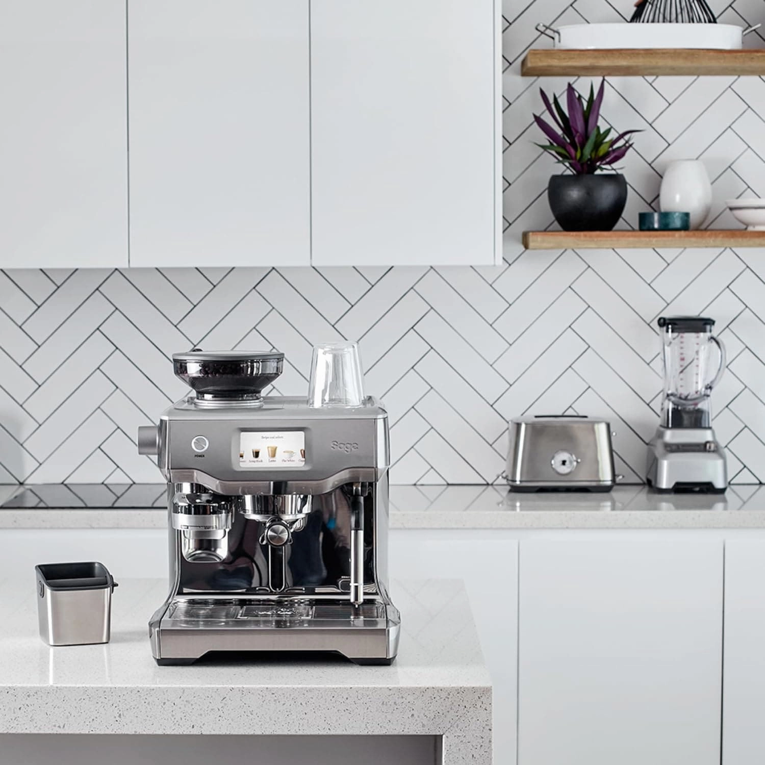 Sage - The Oracle Touch - Bean to Cup Coffee Machine with Grinder and Milk Frother, Brushed Stainless Steel