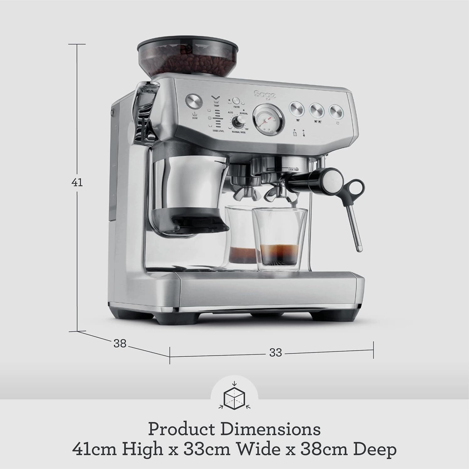 SAGE The Barista Express Impress SES876 Bean-to-Cup Coffee Machine  Stainless Steel