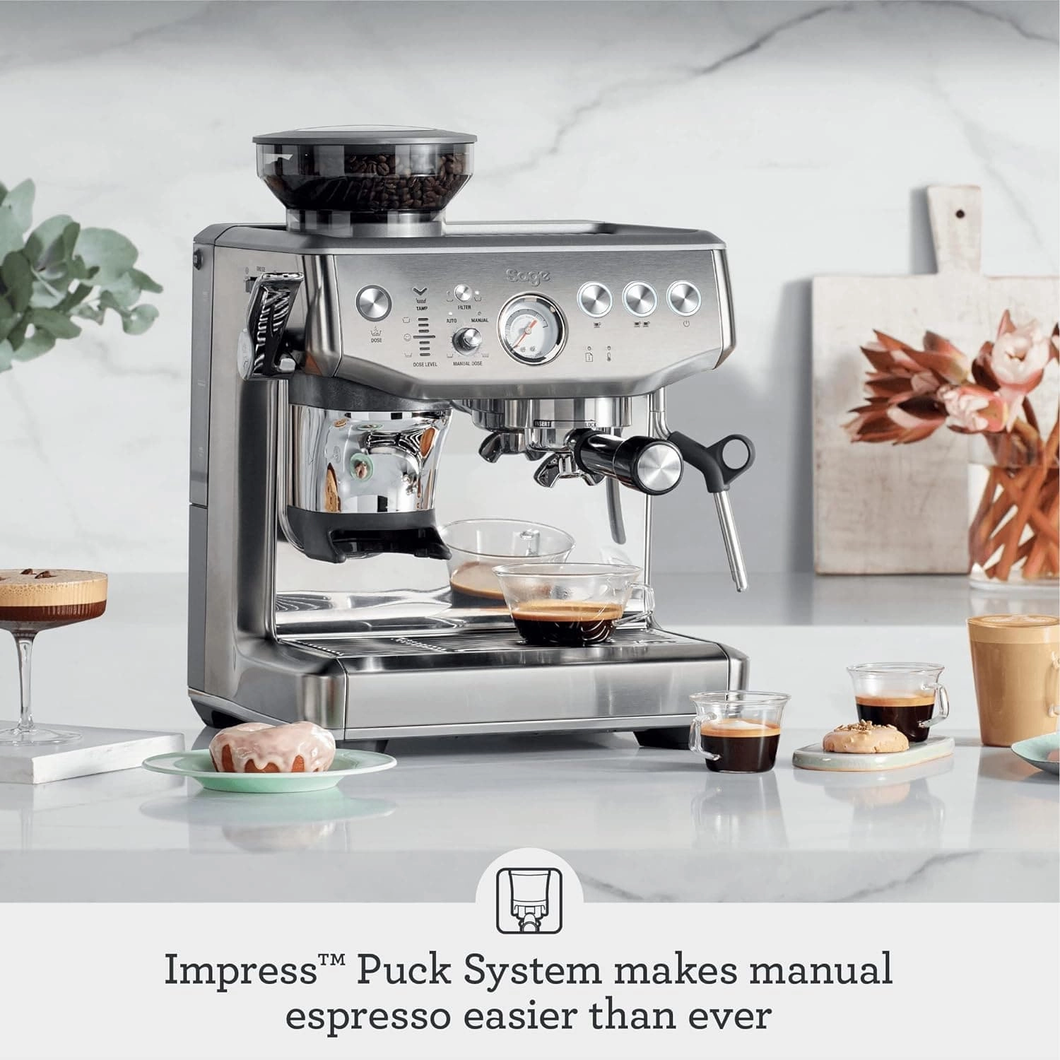 SAGE The Barista Express Impress SES876 Bean-to-Cup Coffee Machine  Stainless Steel