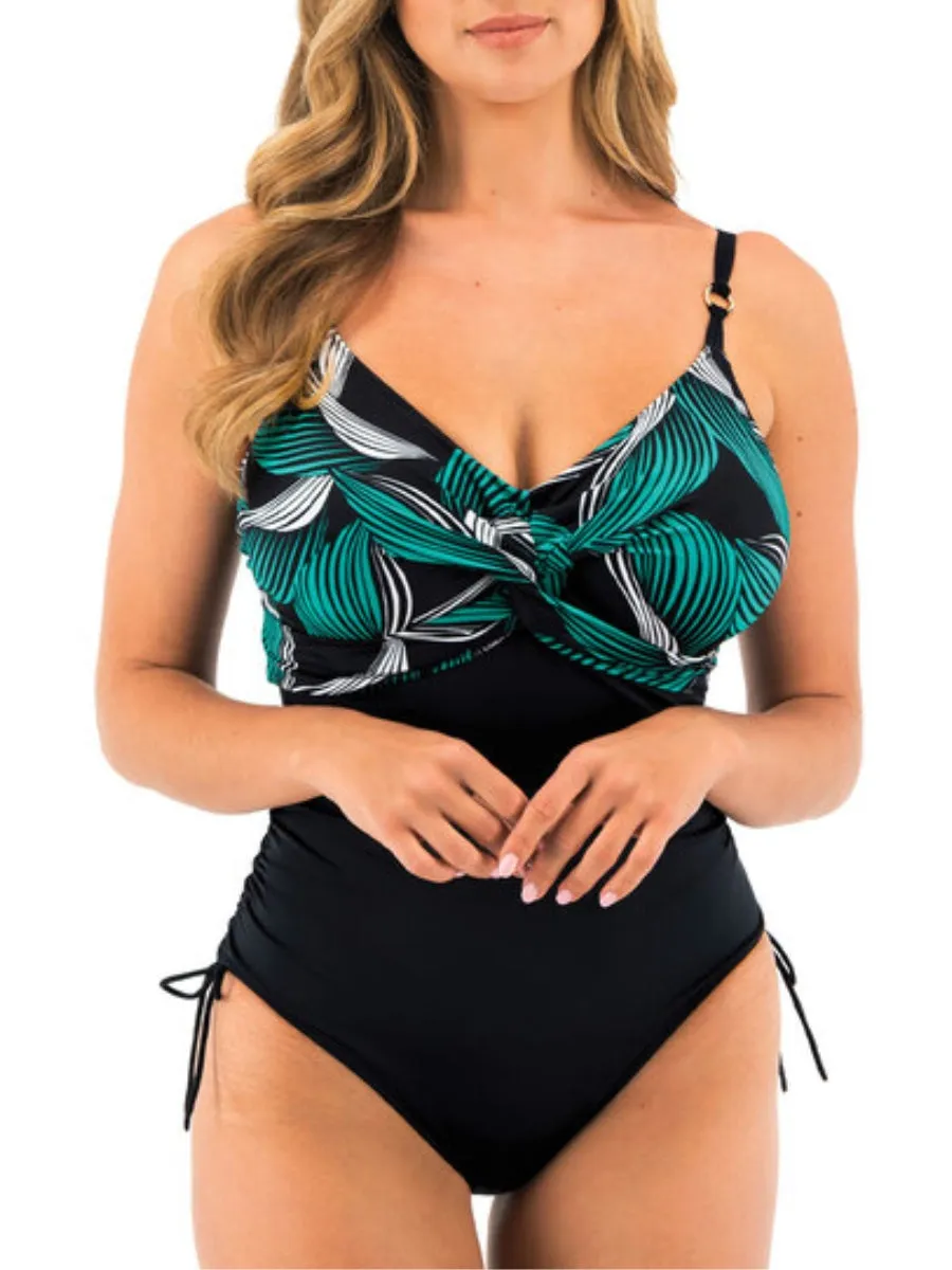 Saint Lucia Twist Front Swimsuit - Black
