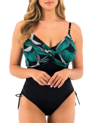 Saint Lucia Twist Front Swimsuit - Black