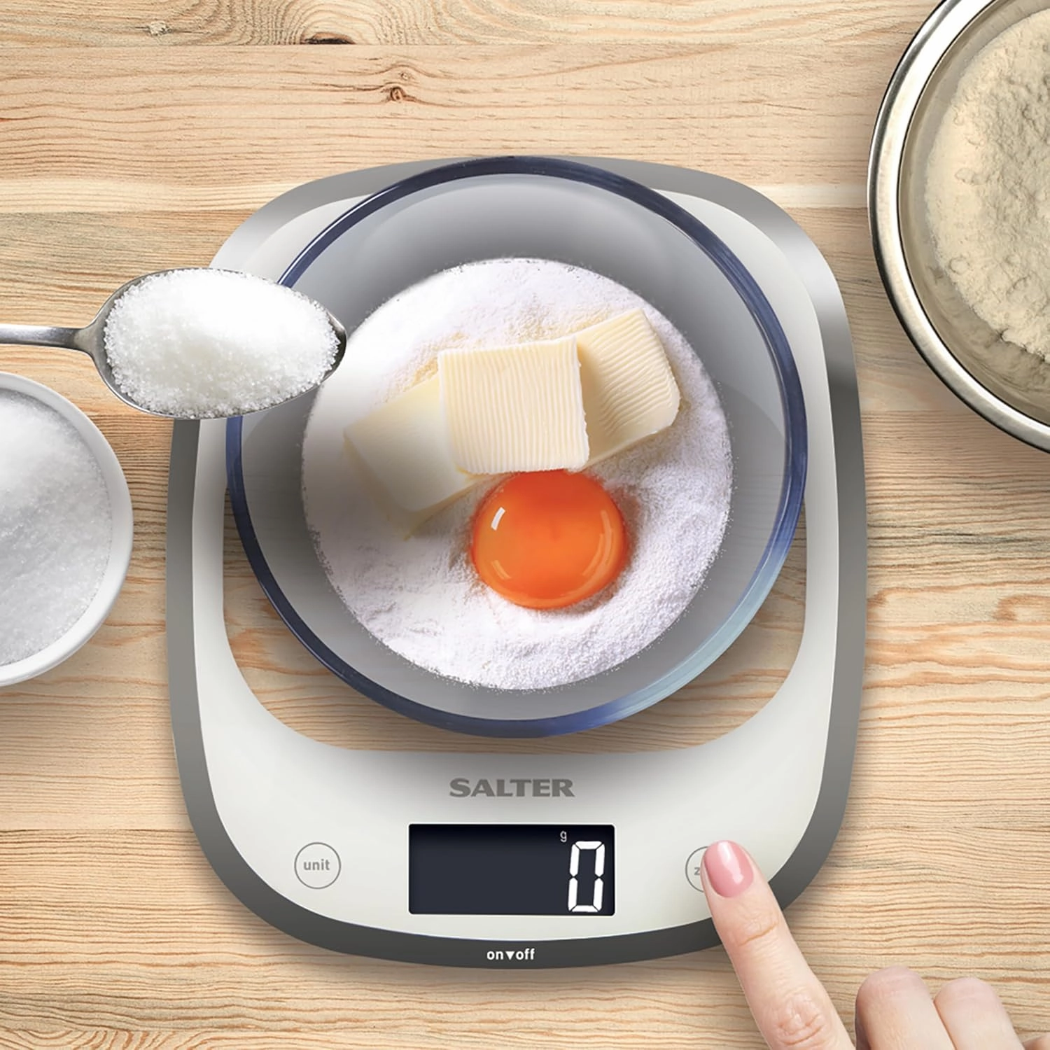 Salter 1050 WHDR Digital Kitchen Scale  5kg Capacity, Add & Weigh, Backlit Display  Curve Design