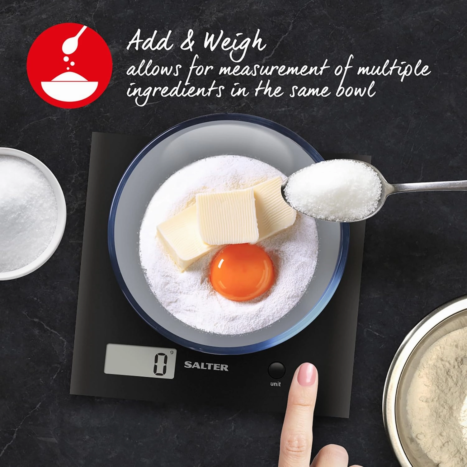 Salter 1066 BKDR15 Arc Kitchen Scale - Digital Food Weighing Scale