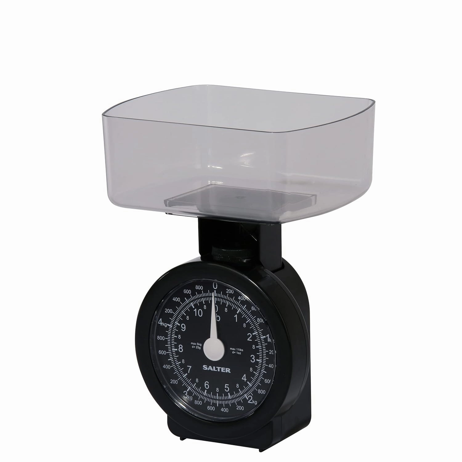Salter 114 BKCLDR Mechanical Kitchen Scale  5kg Capacity, Easy-Read Dial, 1L Dishwasher-Safe Bowl, Compact Storage, No Batteries Required