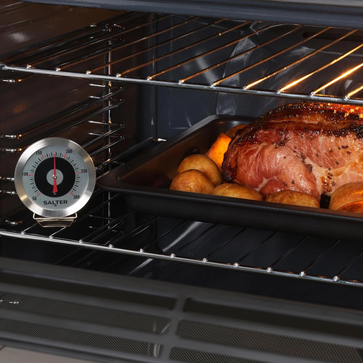 Salter 513 SSCR Oven Thermometer - Stainless Steel Dial, 50-300C, Instant Read, Adjustable Viewing Angle, Bold Display, For Home/Kitchen Use