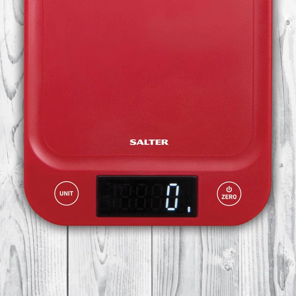SALTER 5kg Digital Kitchen Scale - Red