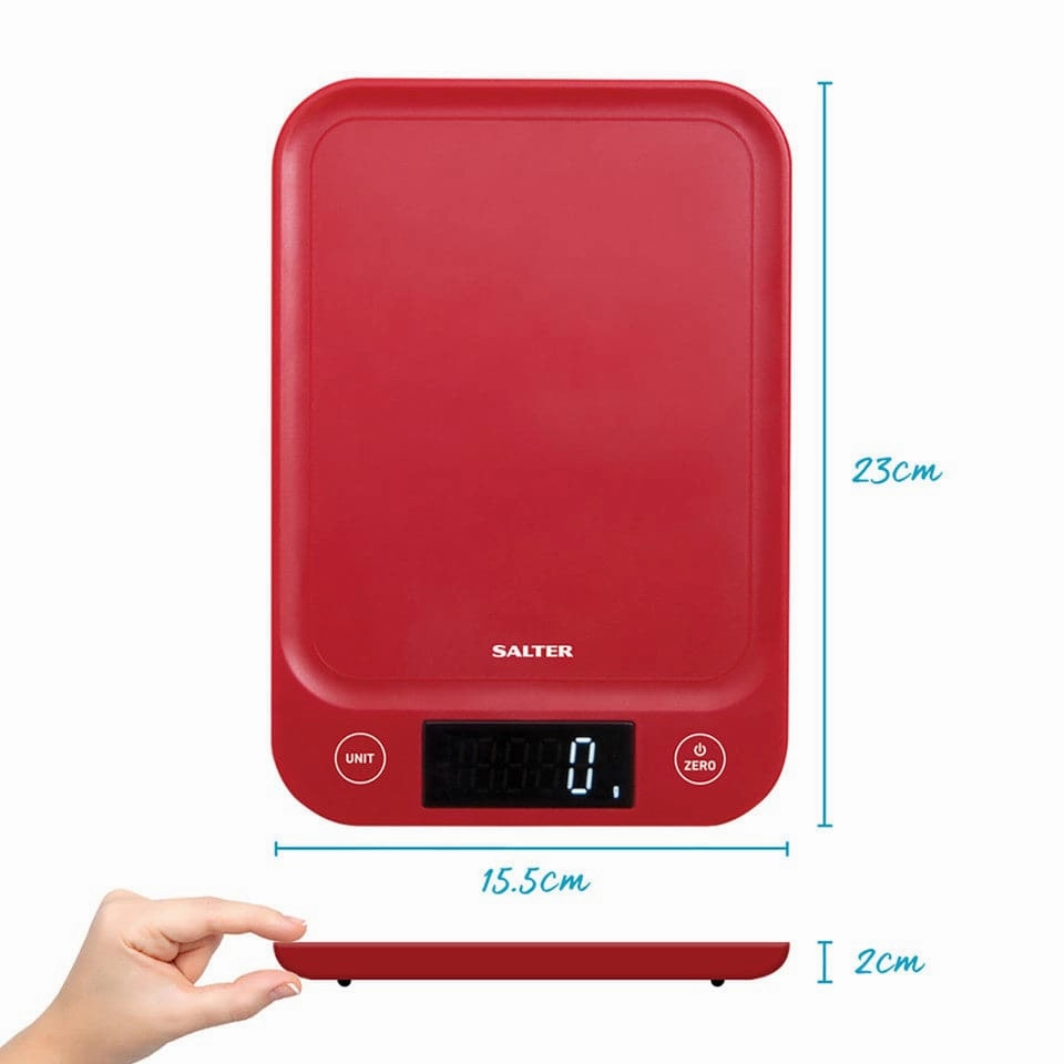 SALTER 5kg Digital Kitchen Scale - Red