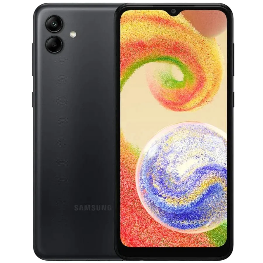 Samsung Galaxy A04 - 4G - 64GB Storage - 4GB RAM - Dual Sim - Black - Unlocked - International Model