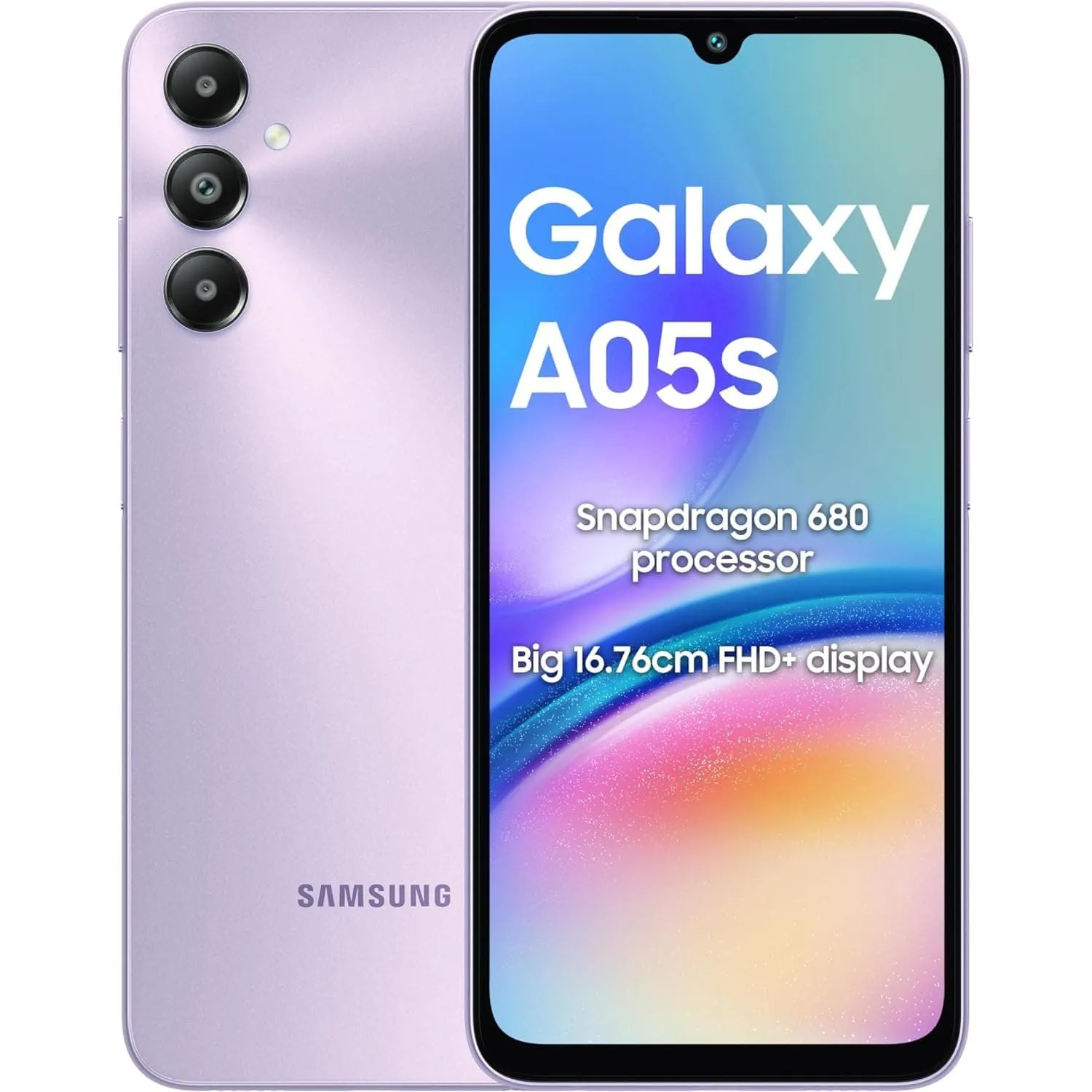 Samsung Galaxy A05s 4G - 64GB, 4GB RAM, Dual SIM, Light Violet, Unlocked, International Model