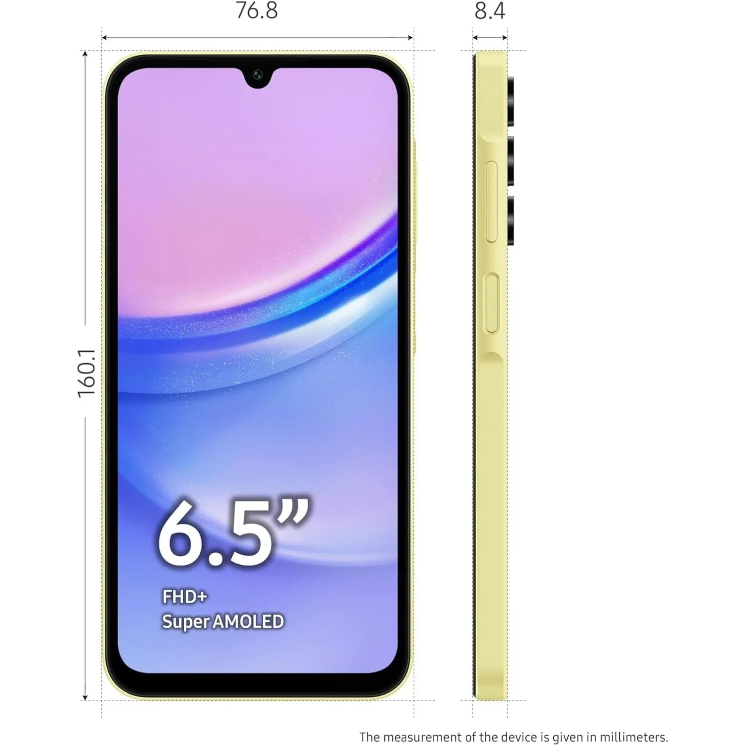 Samsung Galaxy A15 4G, 256GB Storage, 8GB RAM, Dual SIM, Yellow, Unlocked Smartphone
