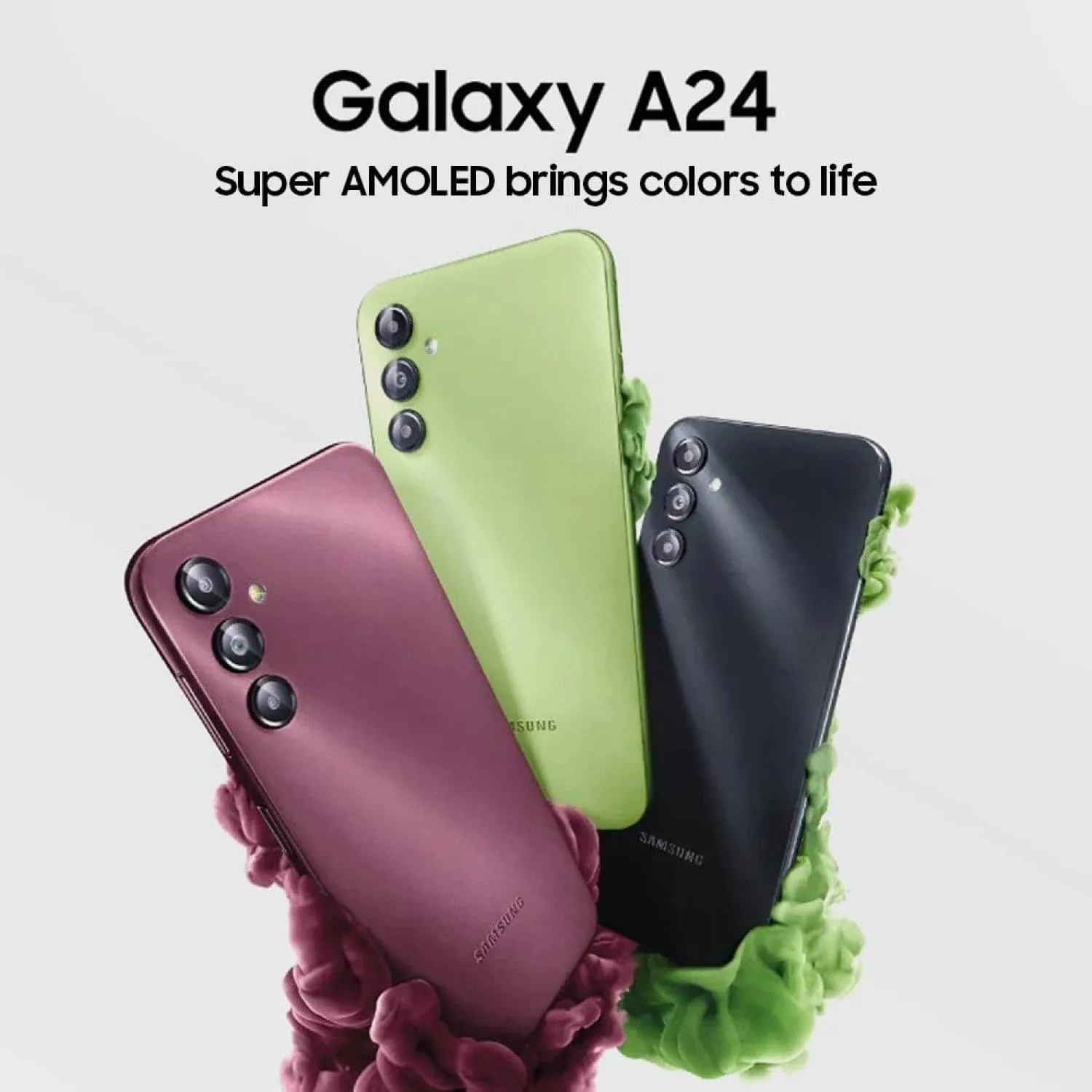 Samsung Galaxy A24 4G 128GB Storage, 4GB RAM, Dual SIM - Light Green - Unlocked - International Model