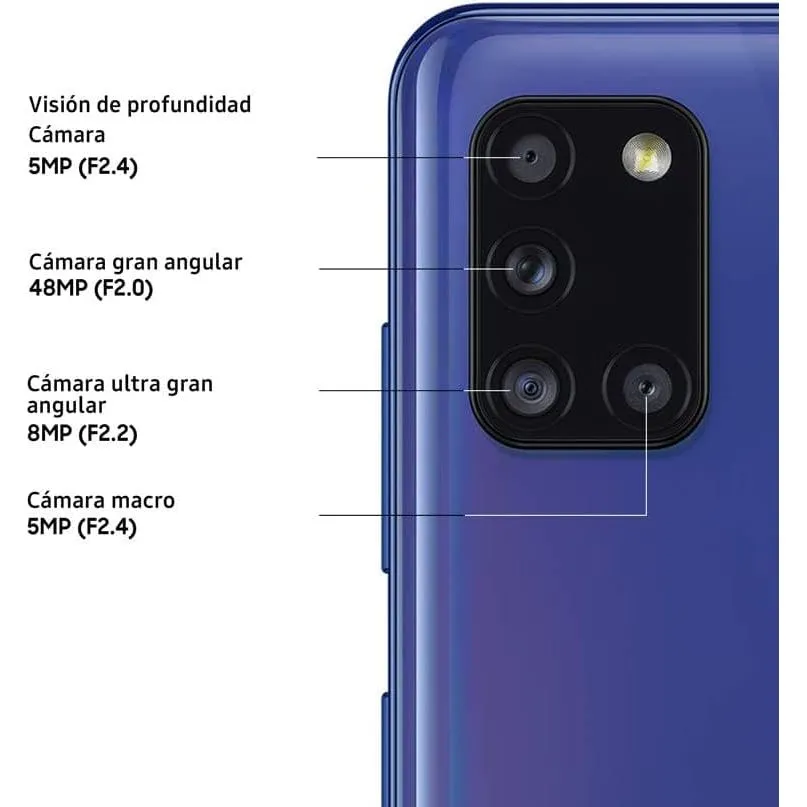 Samsung Galaxy A31 4G 128GB Storage, 6GB RAM - Blue - Unlocked