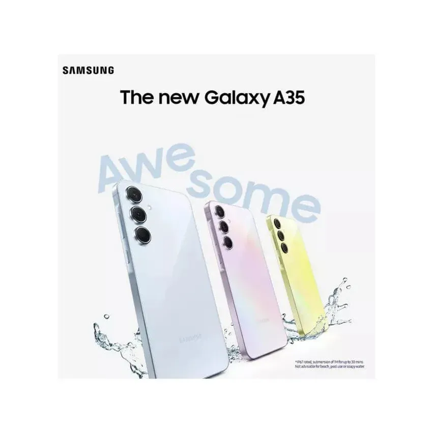 Samsung Galaxy A35 5G 128GB, 8GB RAM, Dual SIM, Awesome Navy, Unlocked Smartphone