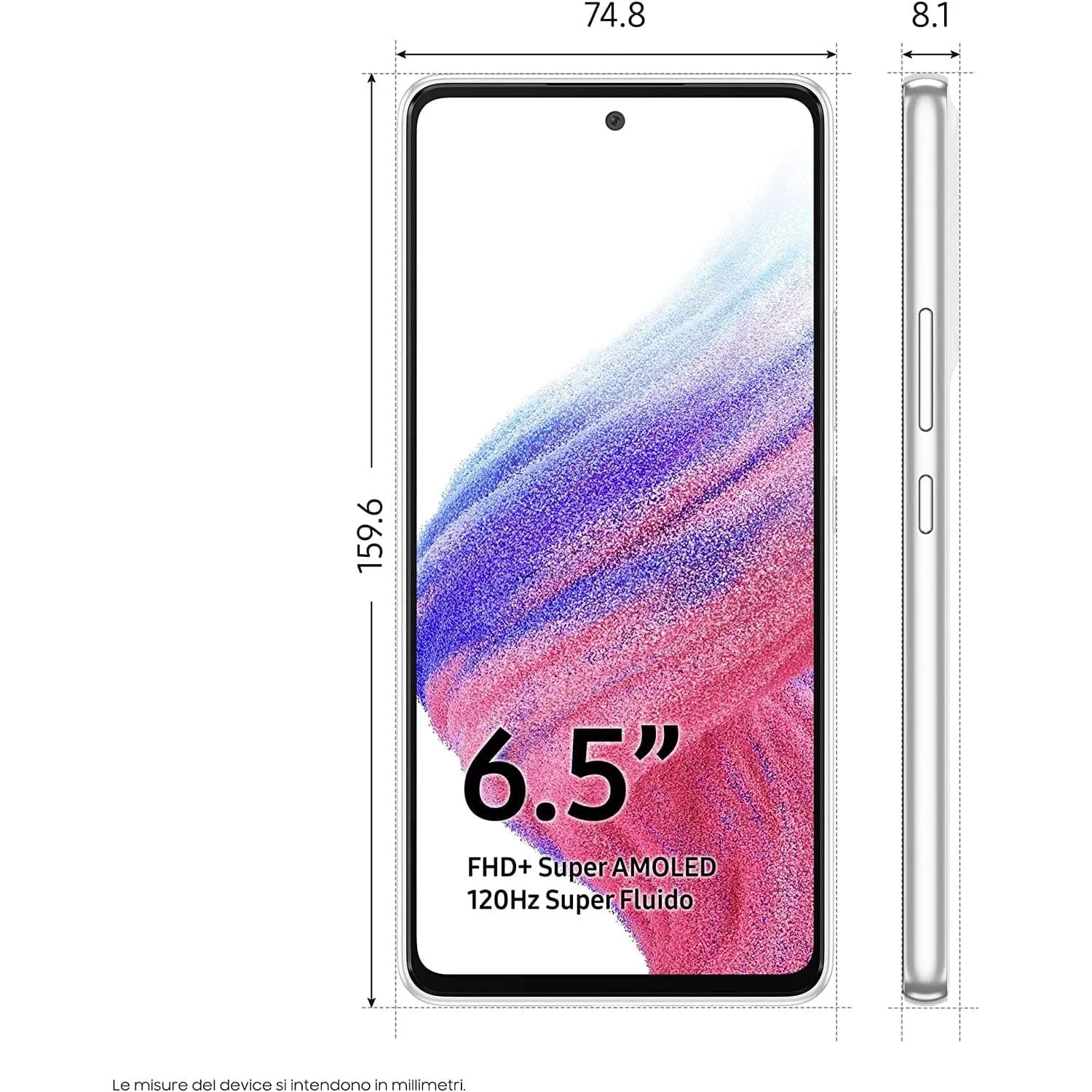 Samsung Galaxy A53 5G 128GB Storage, 6GB RAM Dual Sim, Awesome white Unlocked - International Model