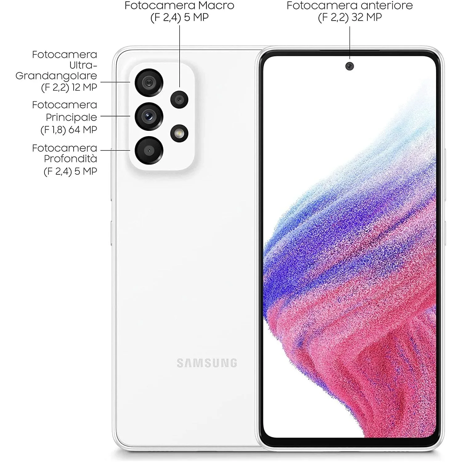 Samsung Galaxy A53 5G 128GB Storage, 6GB RAM Dual Sim, Awesome white Unlocked - International Model