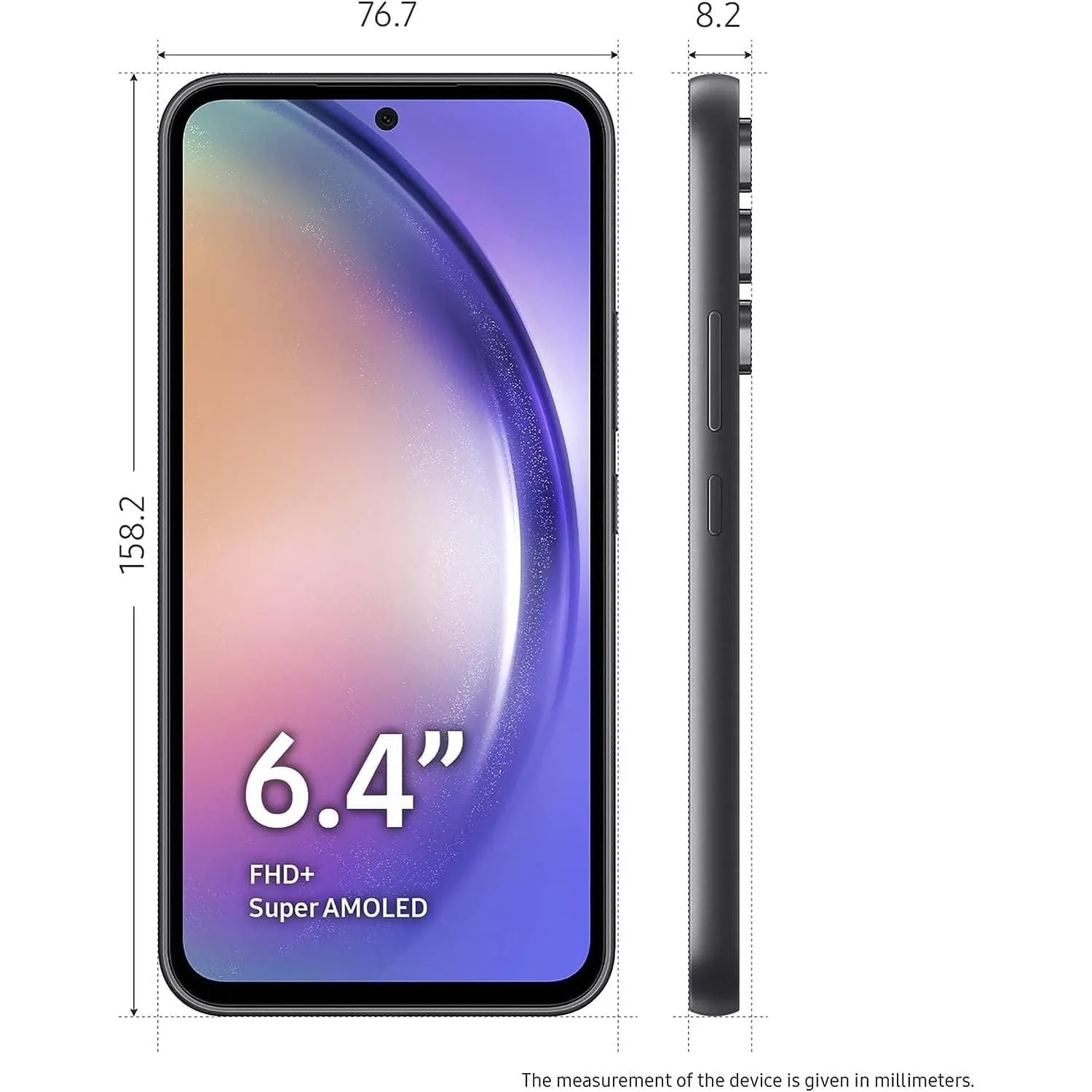 Samsung Galaxy A54 5G - 256GB Storage, 8GB RAM, Dual SIM, Unlocked, Awesome Graphite (International Model)