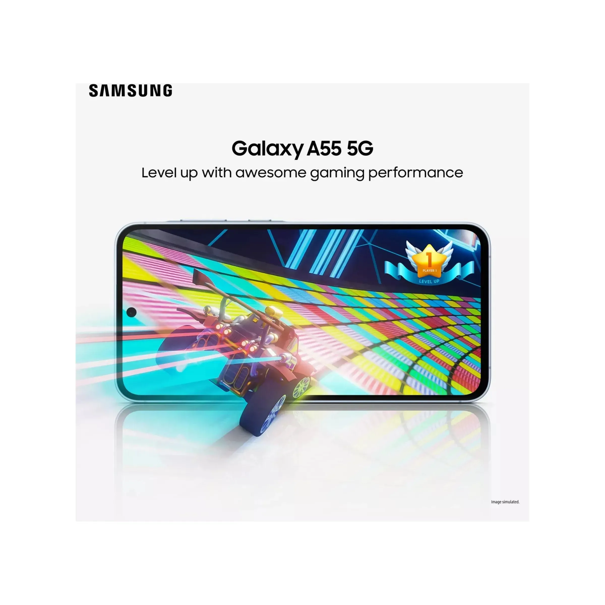 Samsung Galaxy A55 5G 128GB 8GB RAM Dual Sim, Awesome Iceblue, Unlocked Smartphone
