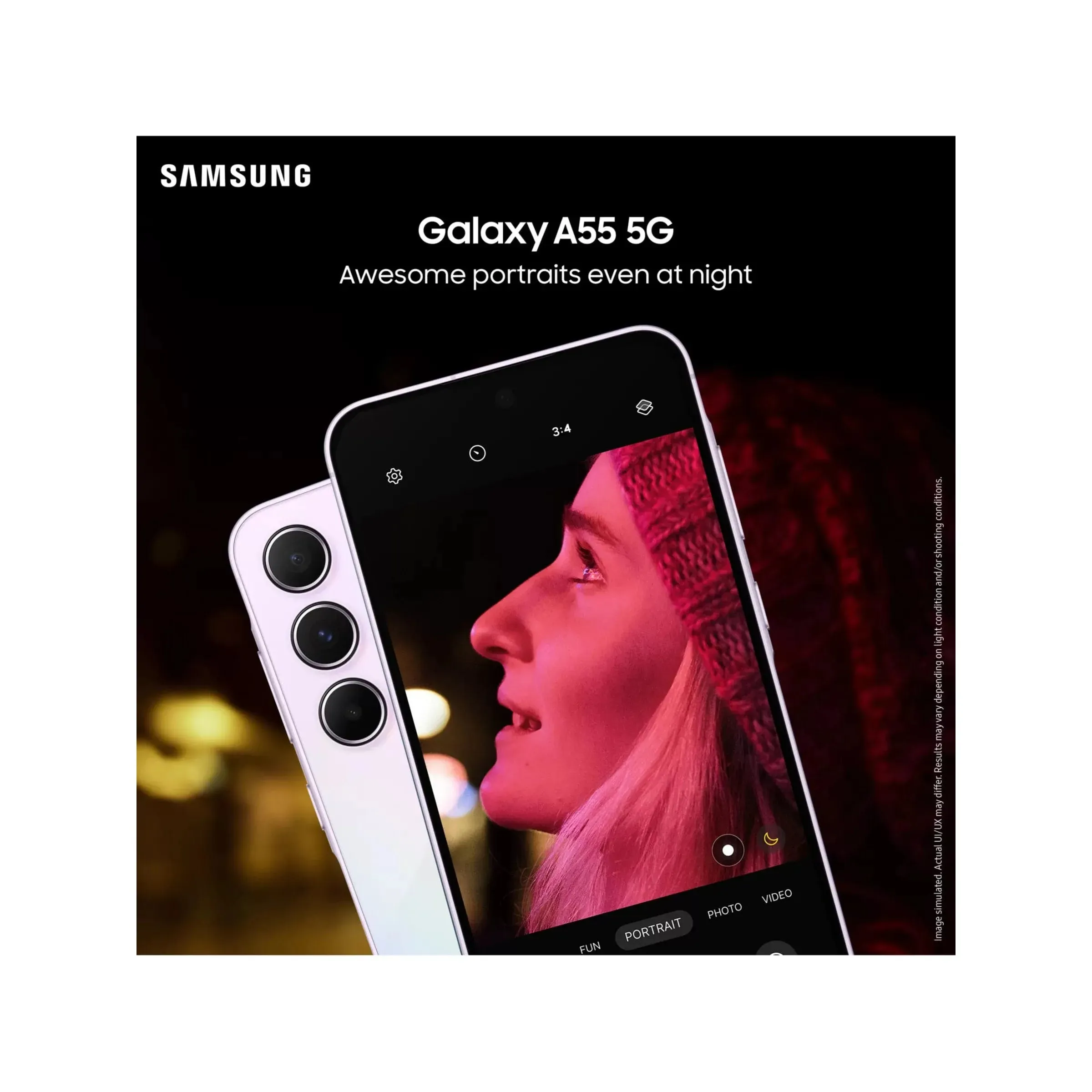 Samsung Galaxy A55 5G 128GB 8GB RAM, Dual Sim, Awesome Lilac, Unlocked Smartphone