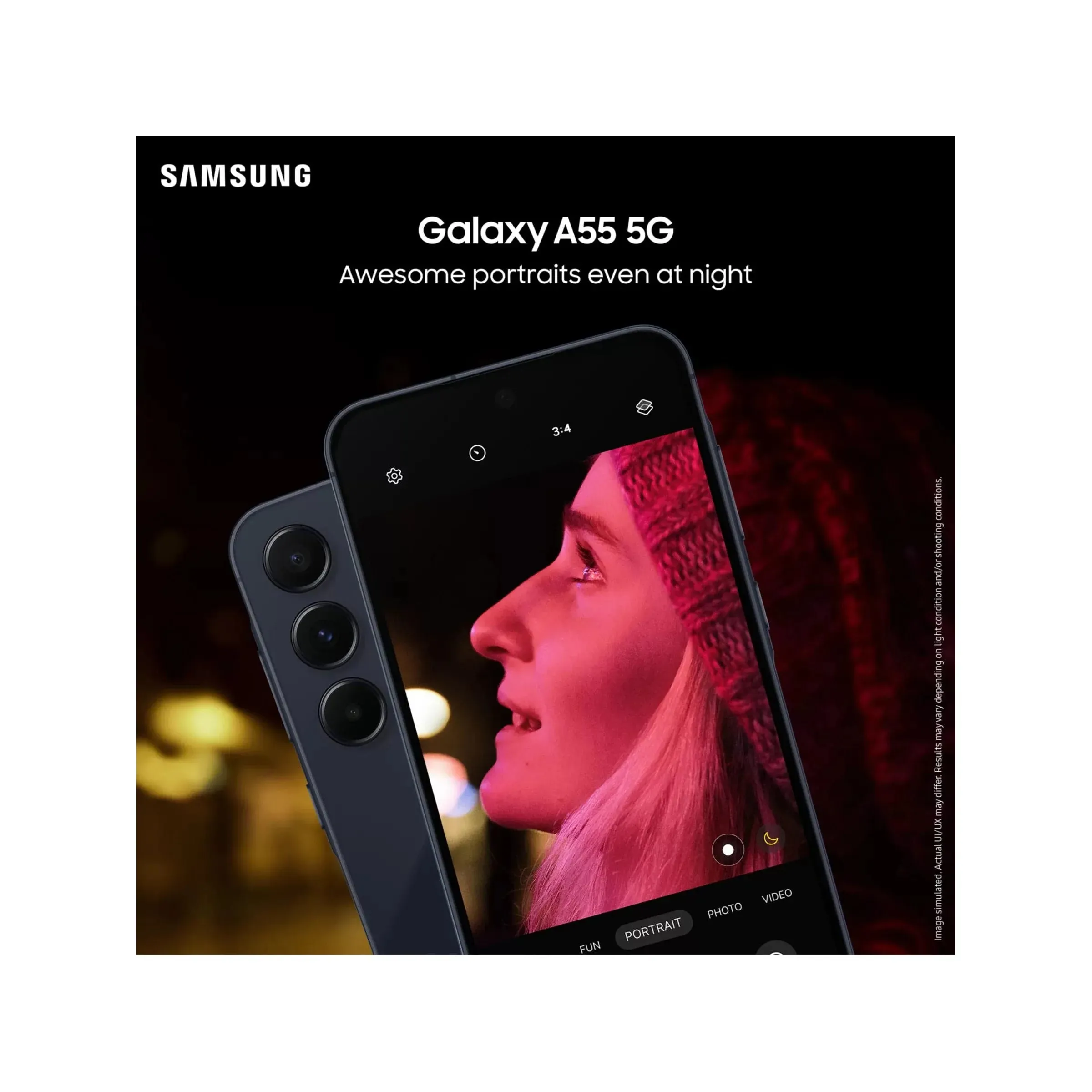 Samsung Galaxy A55 5G 128GB 8GB RAM, Dual SIM, Awesome Navy, Unlocked Smartphone