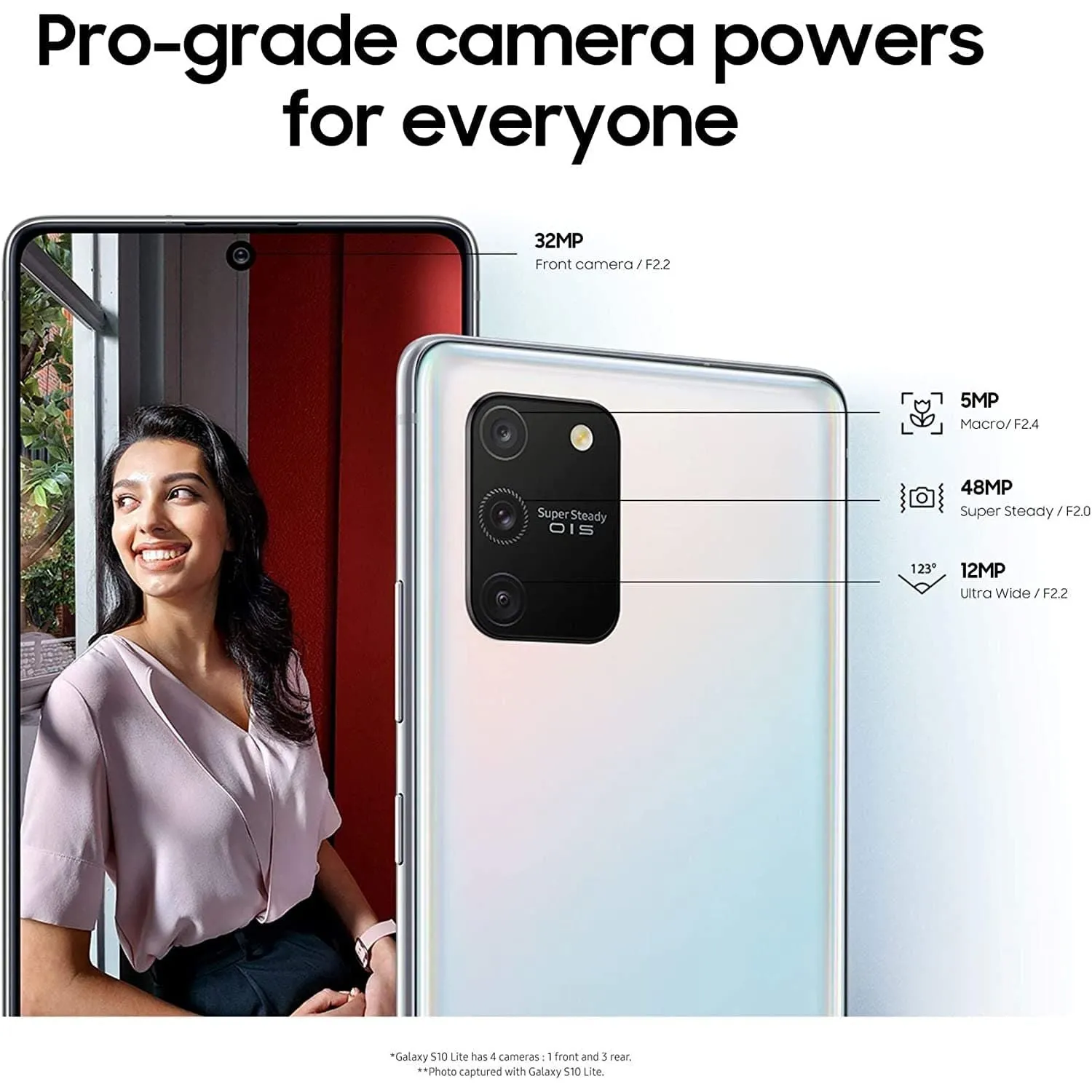 Samsung Galaxy S10 Lite 128GB, Black - Unlocked