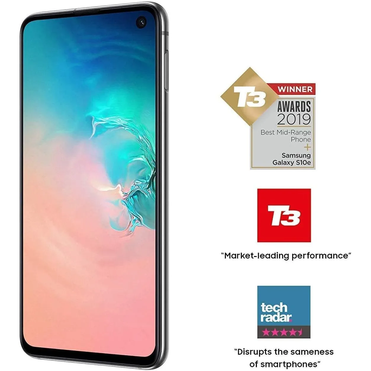 Samsung Galaxy S10e 4G 128GB Storage 6GB RAM, EE Dual Sim, Prism White - Unlocked