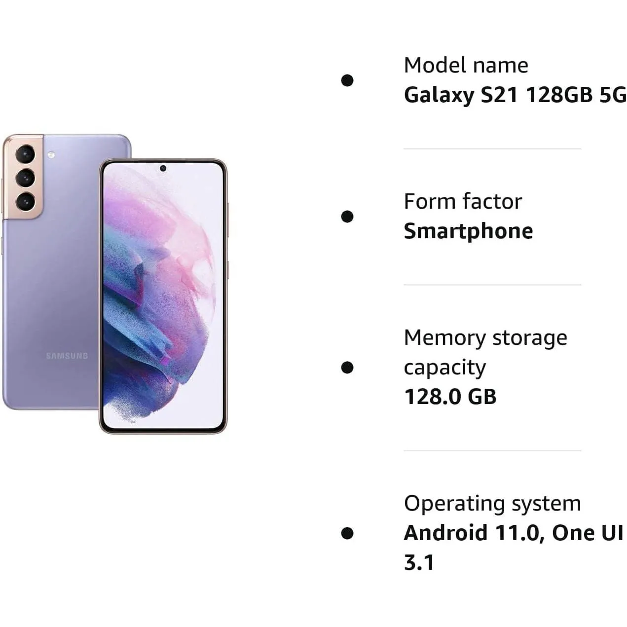 Samsung Galaxy S21 128GB 5G - Phantom Violet - Unlocked