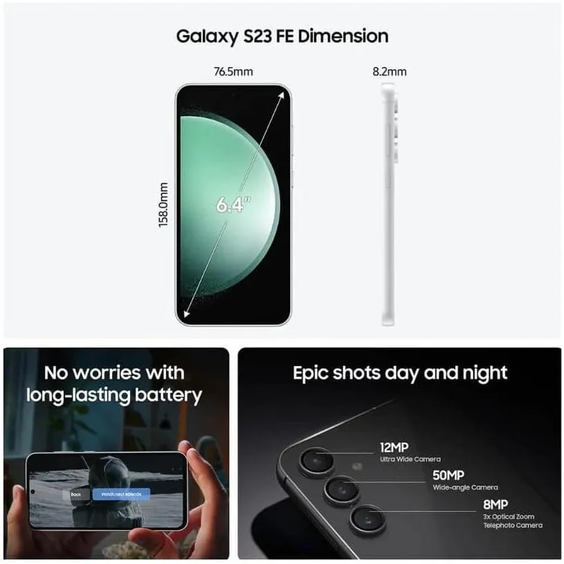Samsung Galaxy S23 FE 5G 128GB Graphite Unlocked Smartphone