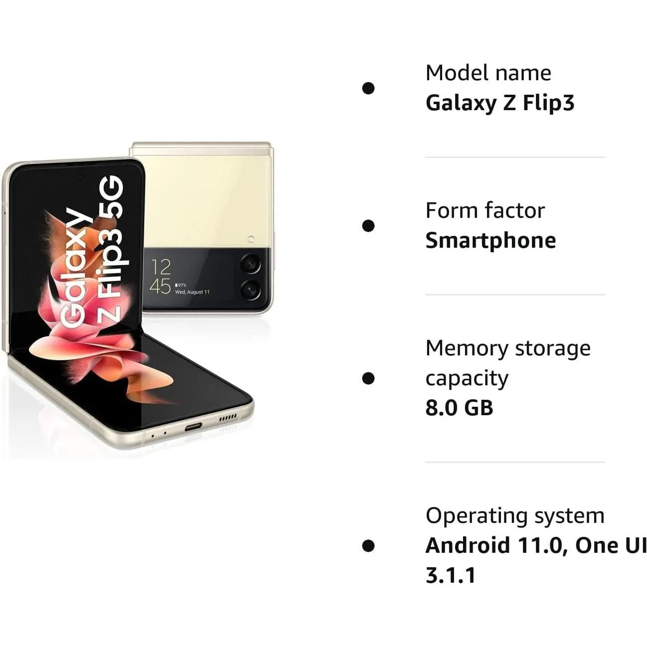 Samsung Galaxy Z flip 3 128GB, Cream - Unlocked