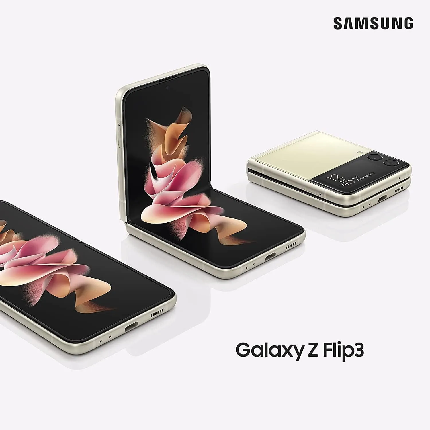 Samsung Galaxy Z Flip3 5G 128GB Storage 8GB RAM Dual Sim Cream Unlocked Smartphone