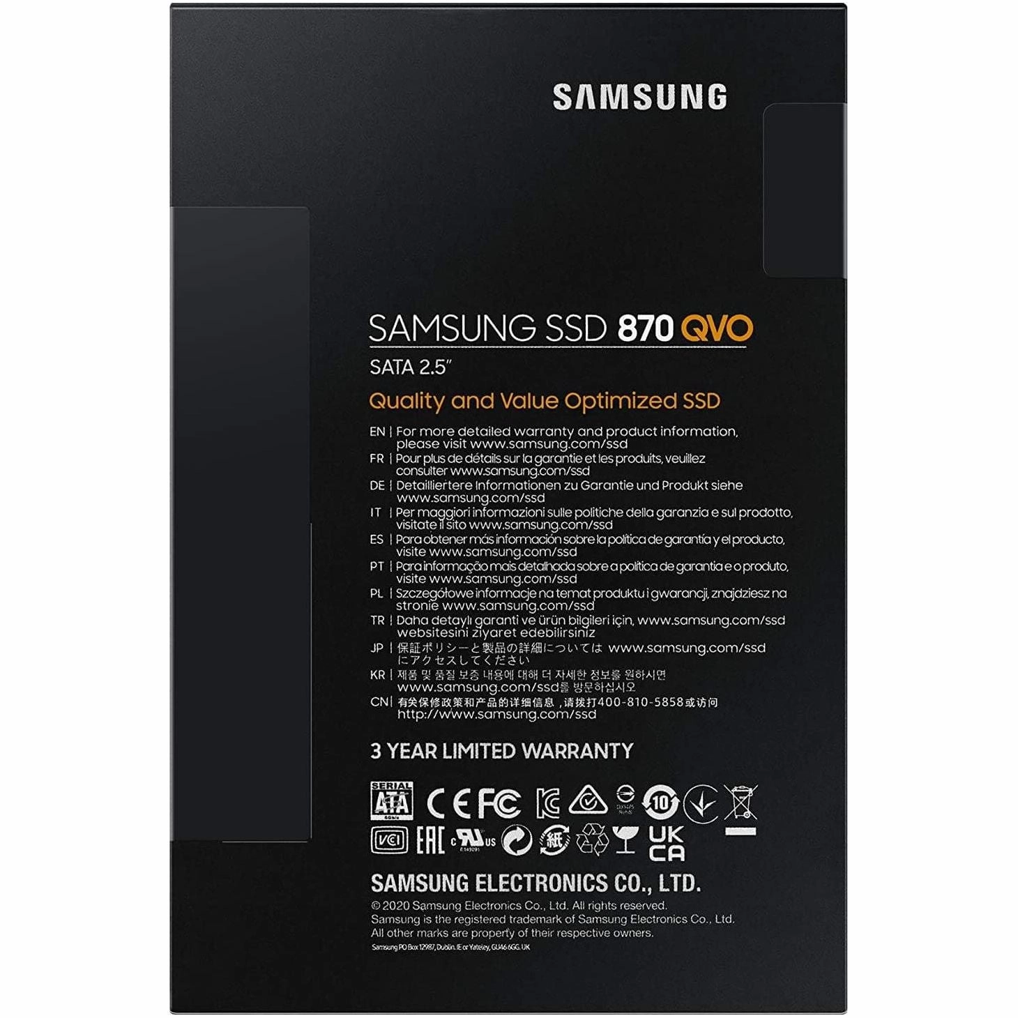 Samsung 870 QVO 1TB SSD Internal Hard Drive MZ-77Q1T0
