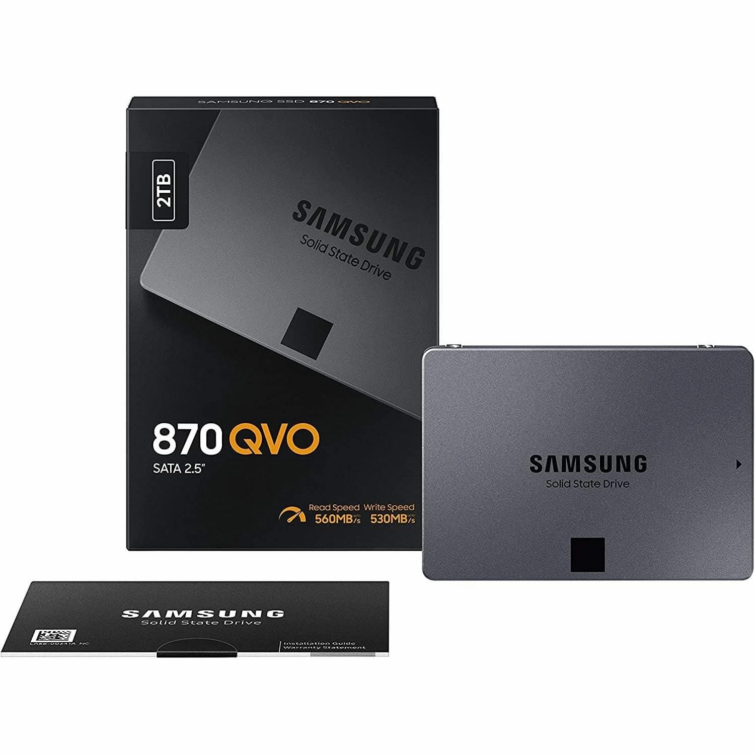 Samsung 870 QVO 2 TB SATA 2.5 Inch Internal Solid State Drive (SSD) (MZ-77Q2T0), Black
