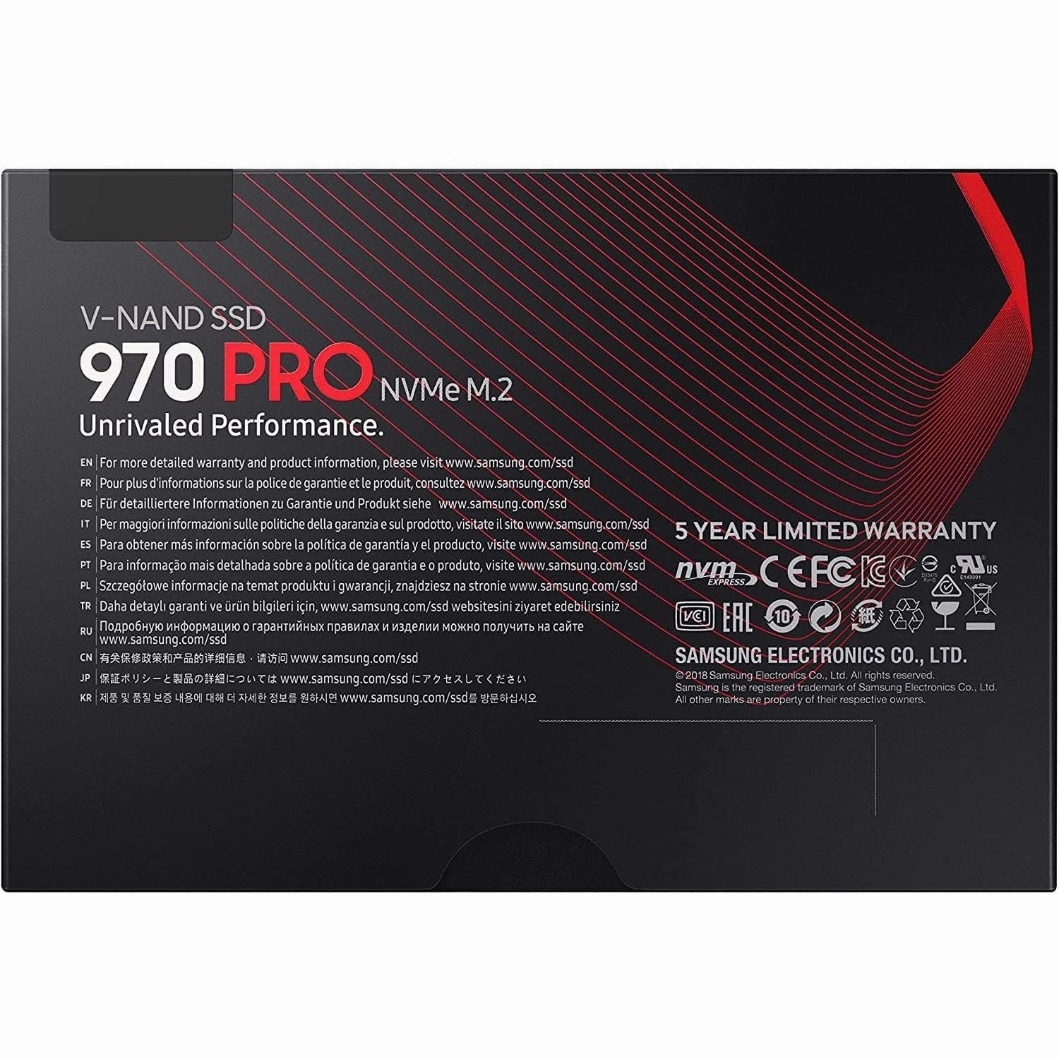 Samsung 970 PRO 512GB - NVMe PCIe M.2 2280 SSD (MZ-V7P512BW)