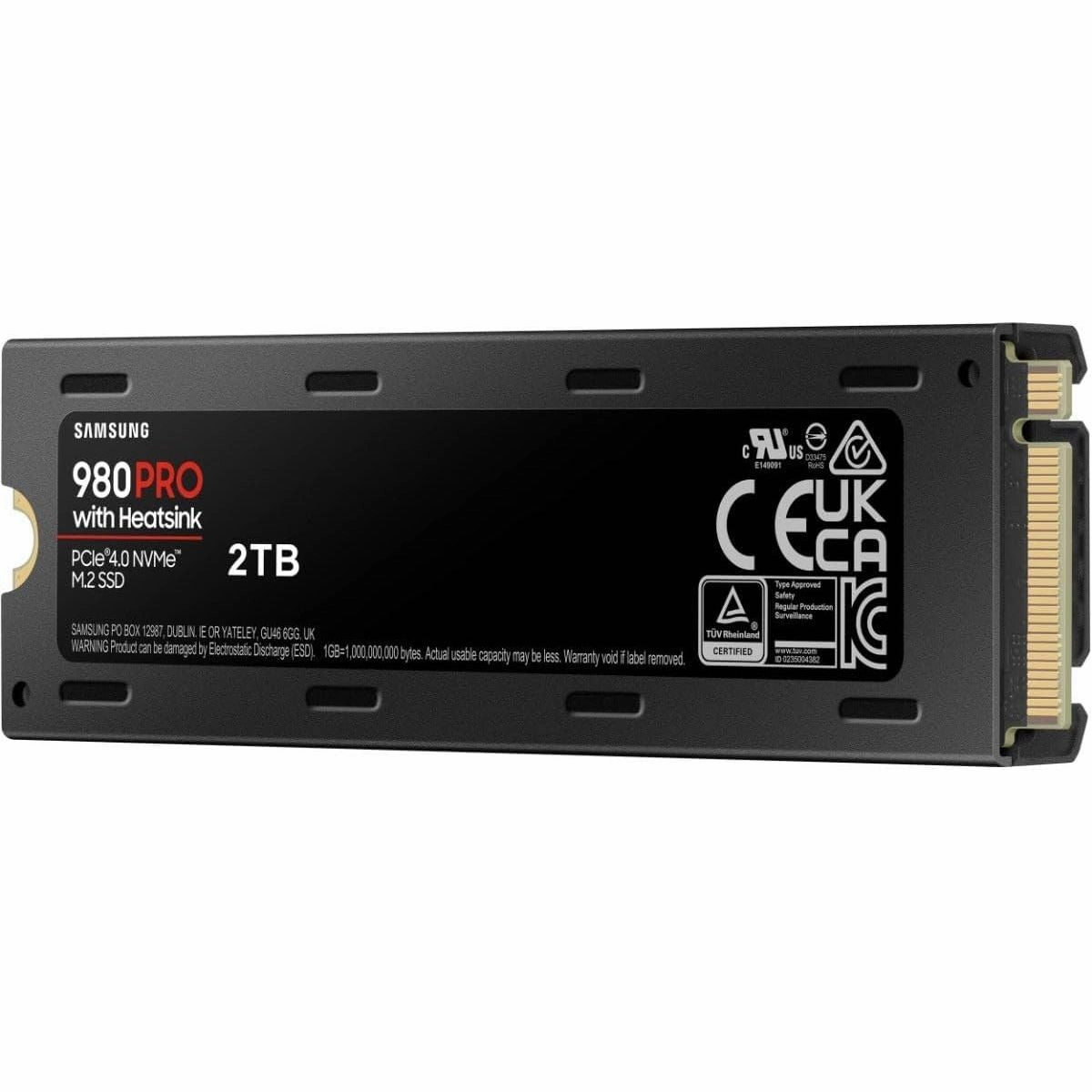 Samsung 980 PRO 2TB SSD with Heatsink - PCIe Gen 4 NVMe M.2, Max Speed, PS5 Compatible, MZ-V8P2T0CW, Black