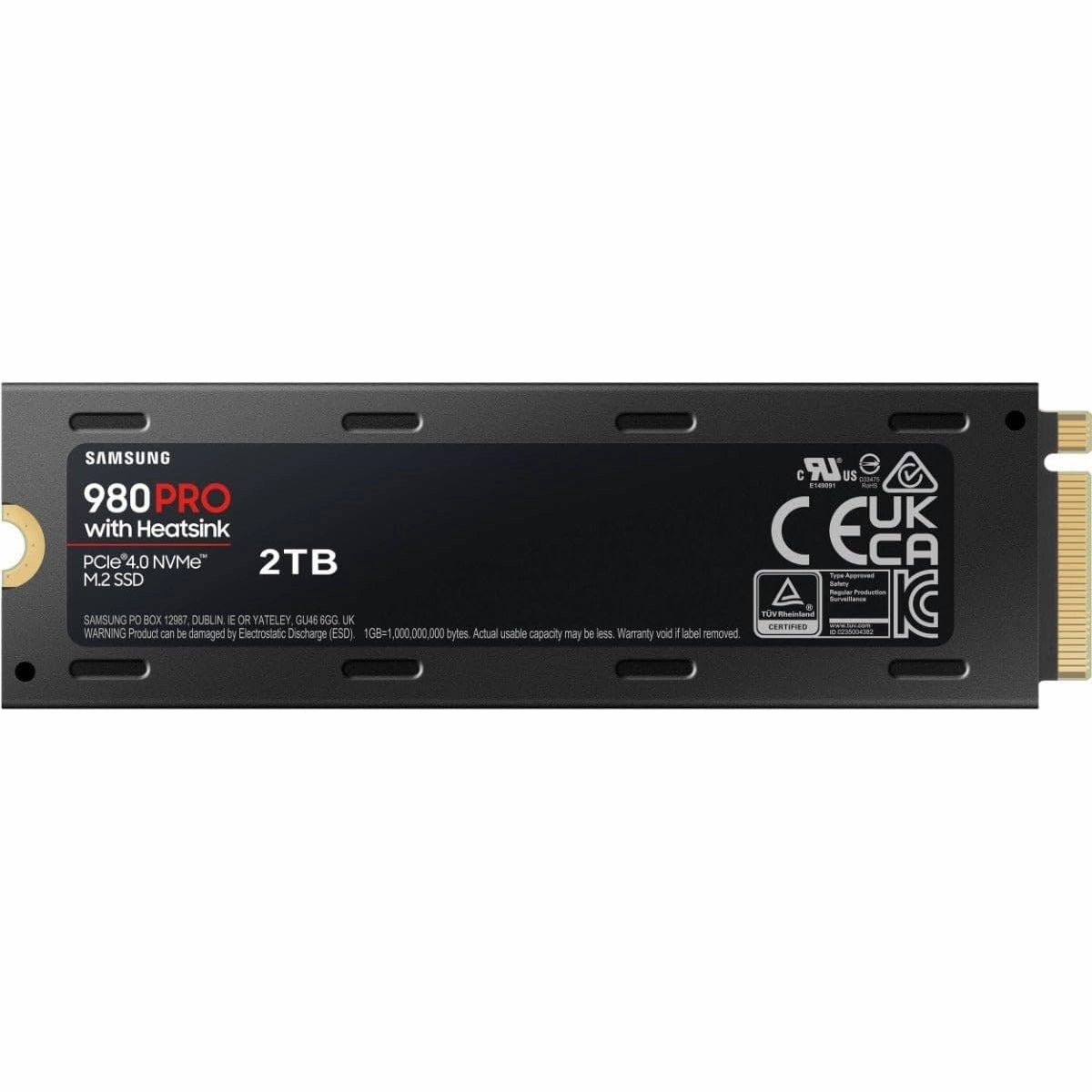 Samsung 980 PRO 2TB SSD with Heatsink - PCIe Gen 4 NVMe M.2, Max Speed, PS5 Compatible, MZ-V8P2T0CW, Black