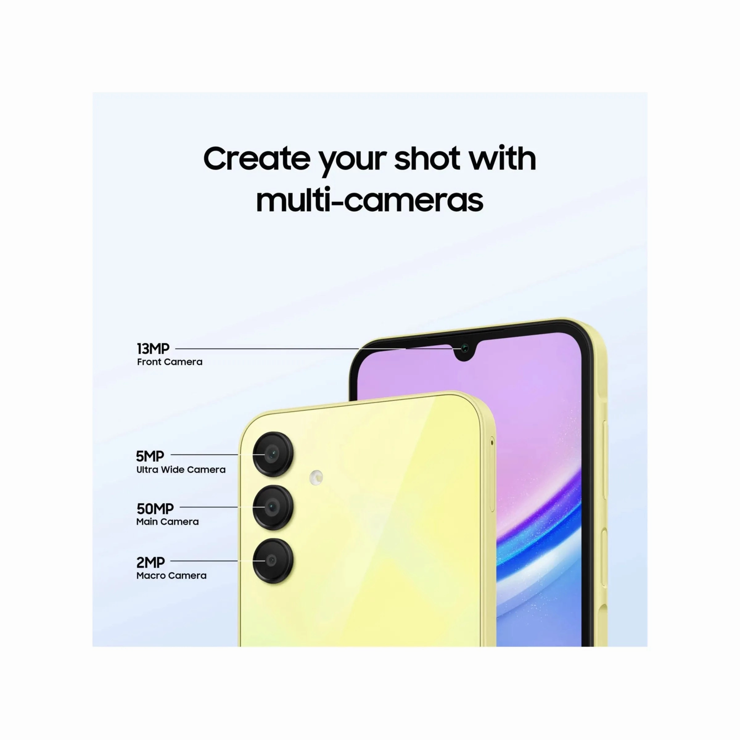Samsung Galaxy A15 4G 128GB 4GB RAM, Dual SIM, Yellow, Unlocked Smartphone