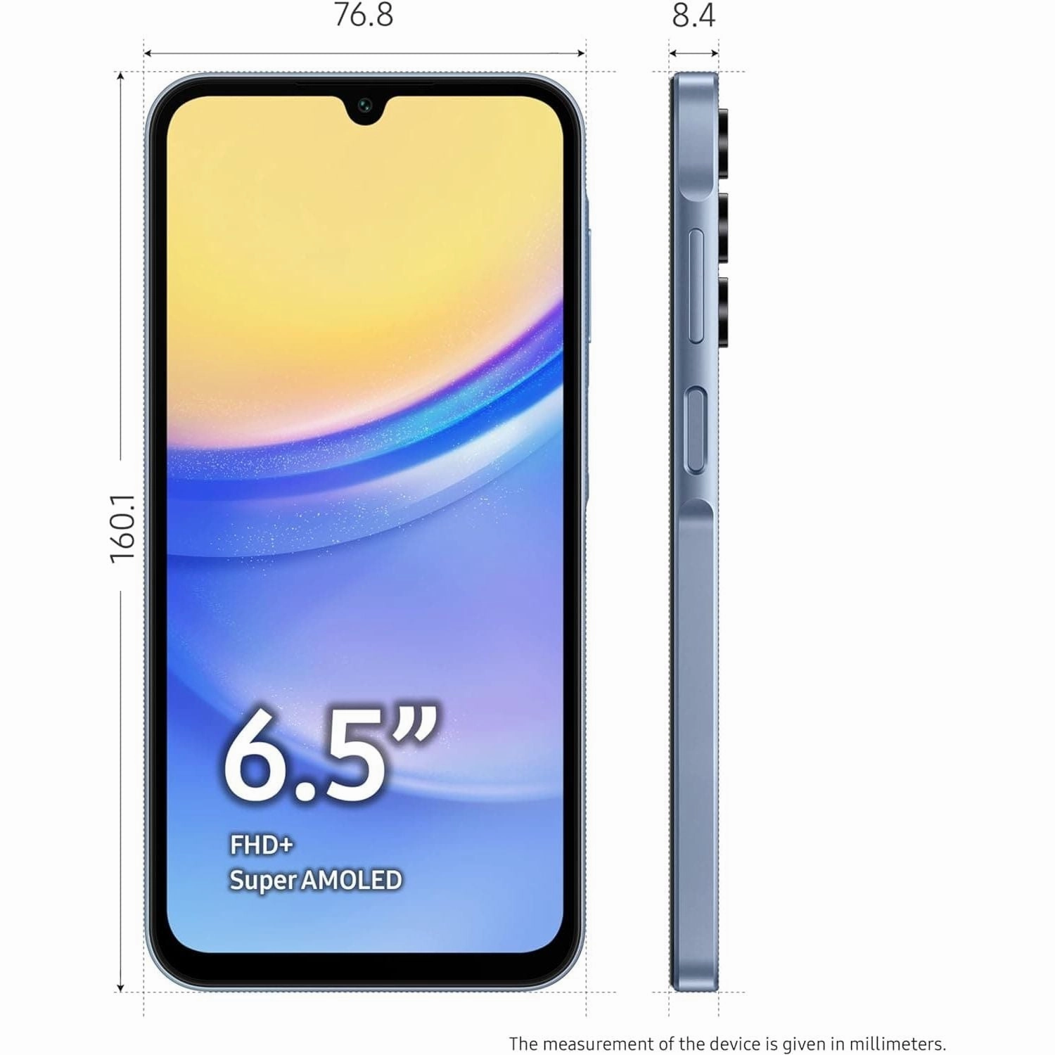 Samsung Galaxy A15 5G, 128GB Storage, 6GB RAM, Dual SIM, Light Blue, Unlocked Smartphone