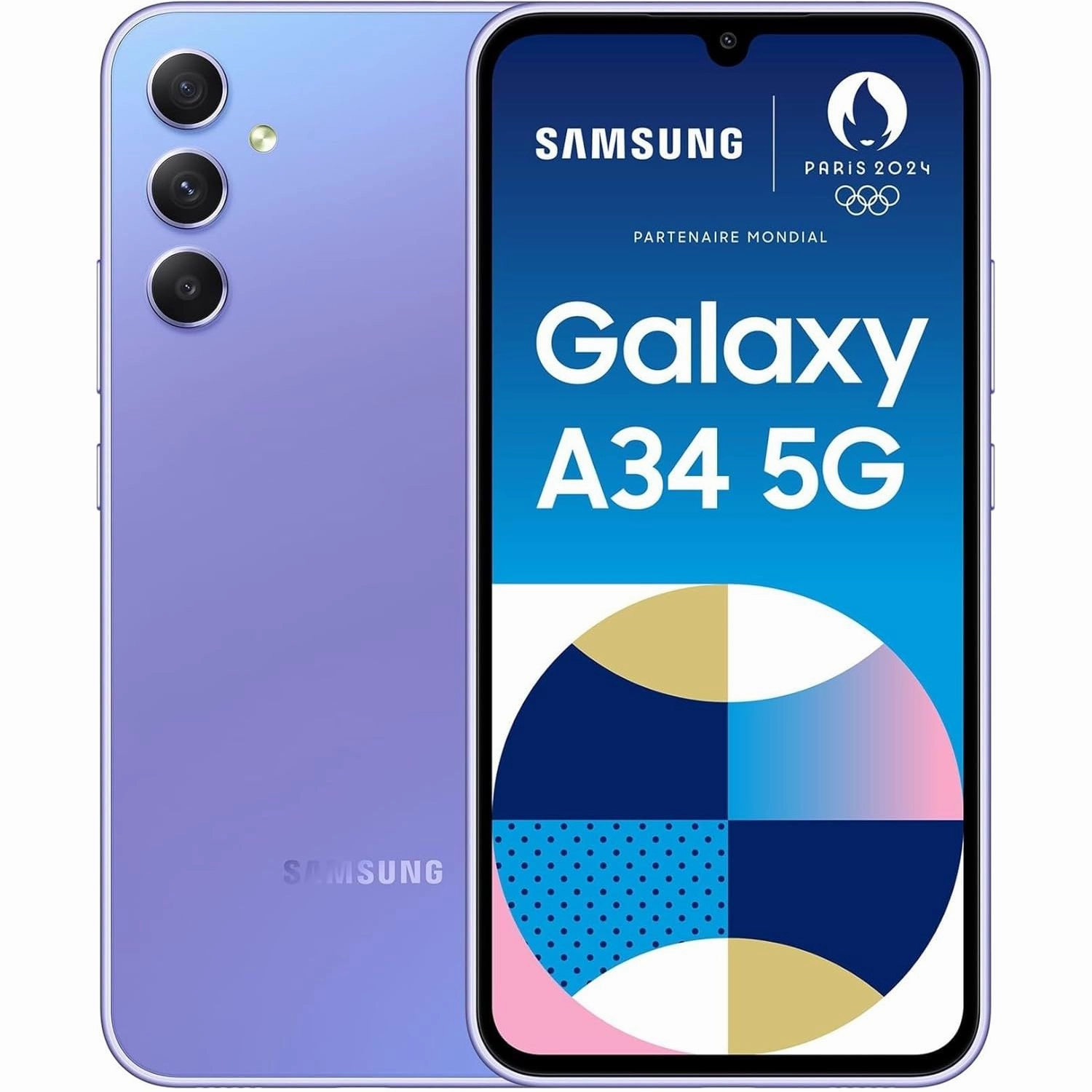 Samsung Galaxy A34 5G - 128GB Storage - 6GB RAM Awesome Violet - Unlocked unlocked phones,budget smartphones,cell phone deals,latest mobile phones