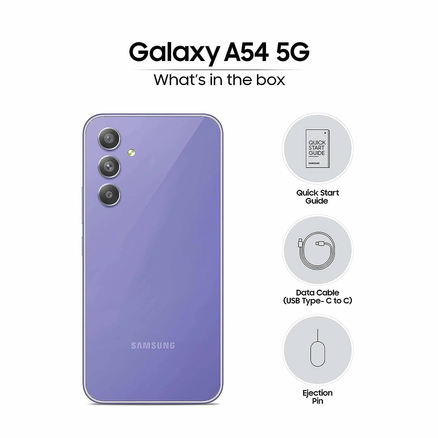 Samsung Galaxy A54 5G - 8GB Ram - 256GB Storage - Dual Sim - Awesome Violet - Unlocked - International Model