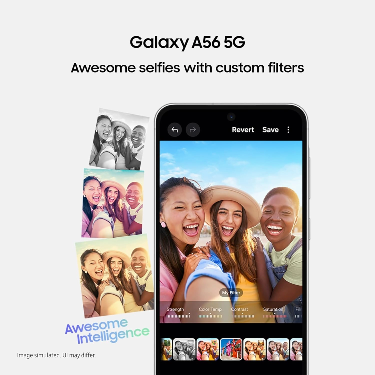 Samsung Galaxy A56 5G Dual SIM, 8GB RAM, 256GB Storage - Unlocked - Awesome Graphite